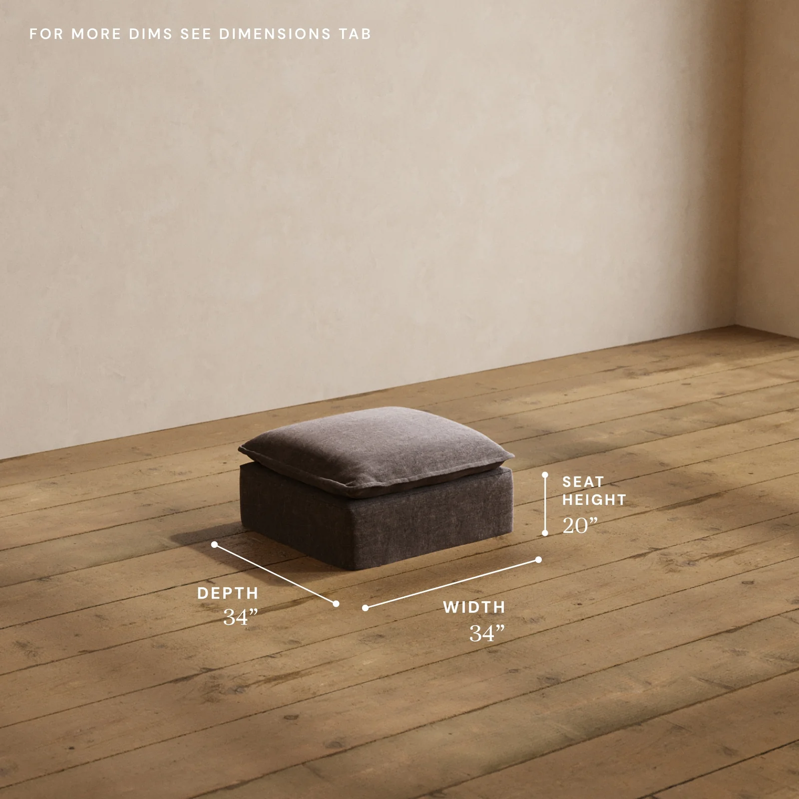 Modular Washable Ottoman in Caviar | Memorix+ Seat - Image 5