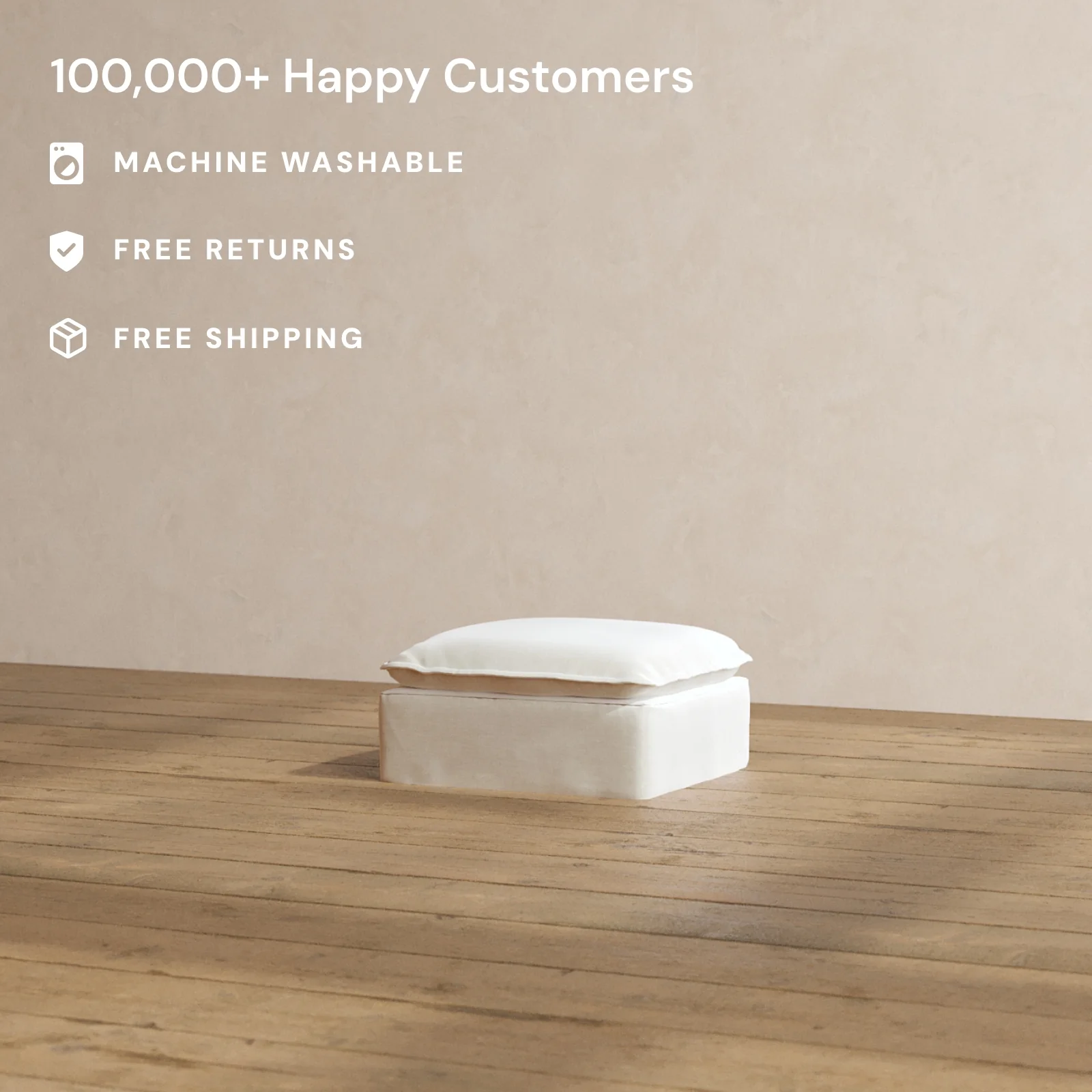 Modular Washable Ottoman in Coco | Memorix+ Seat - Image 2