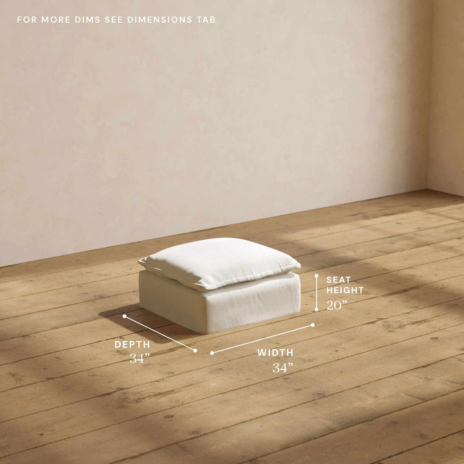 Modular Washable Ottoman in Eggshell | Memorix+ Seat - Image 5