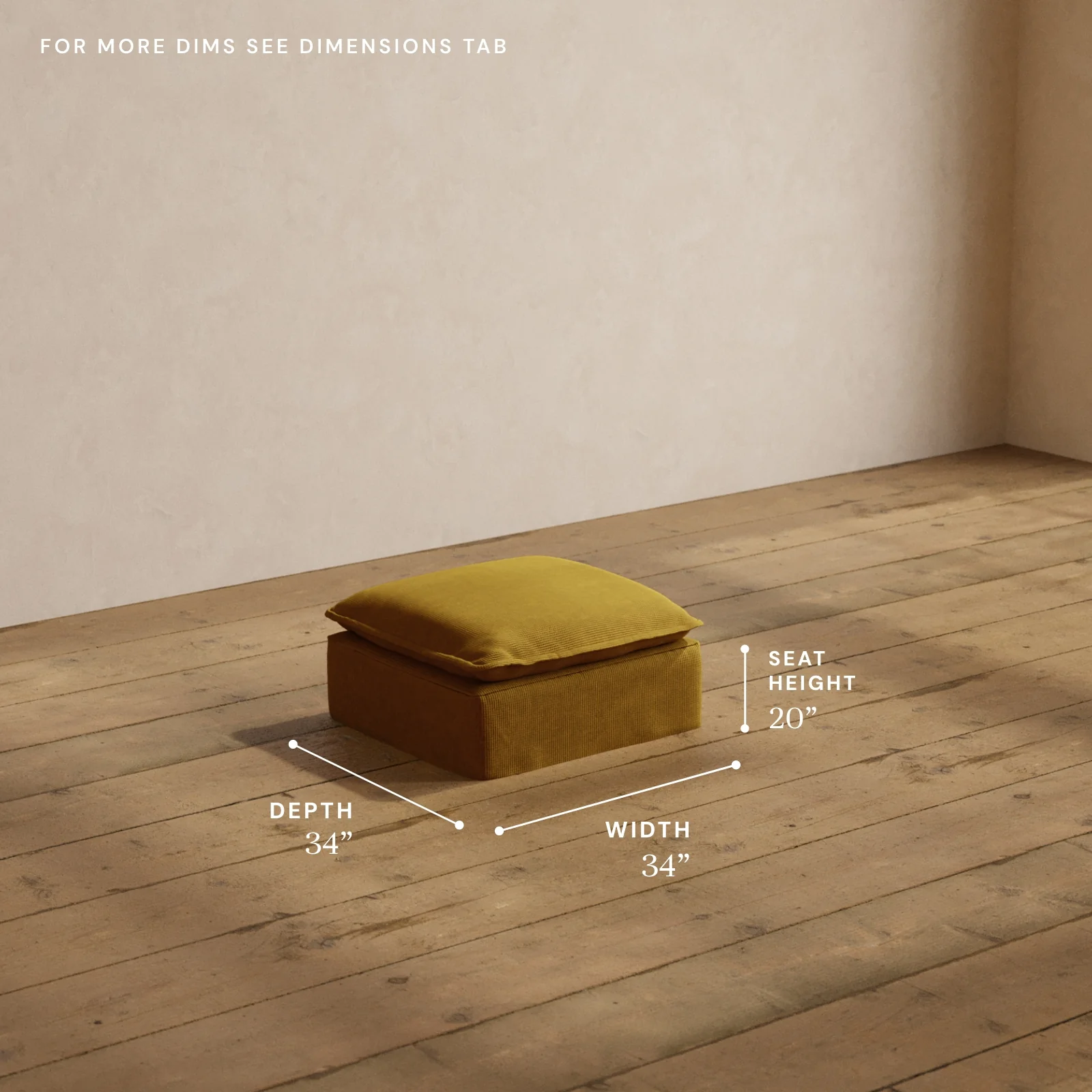 Modular Washable Ottoman in Kiiro | Memorix+ Seat - Image 5