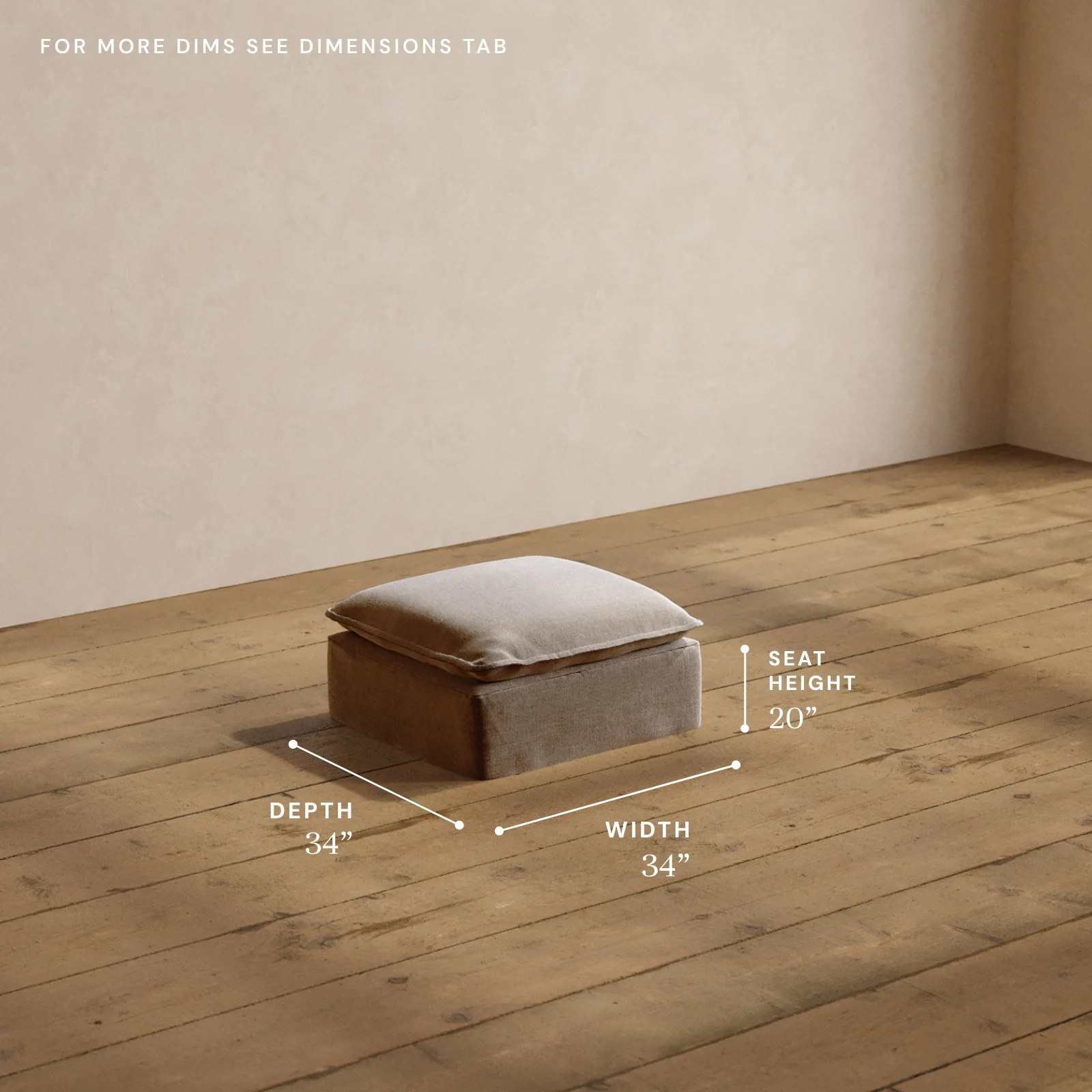Modular Washable Ottoman in Mist | Memorix+ Seat - Image 5