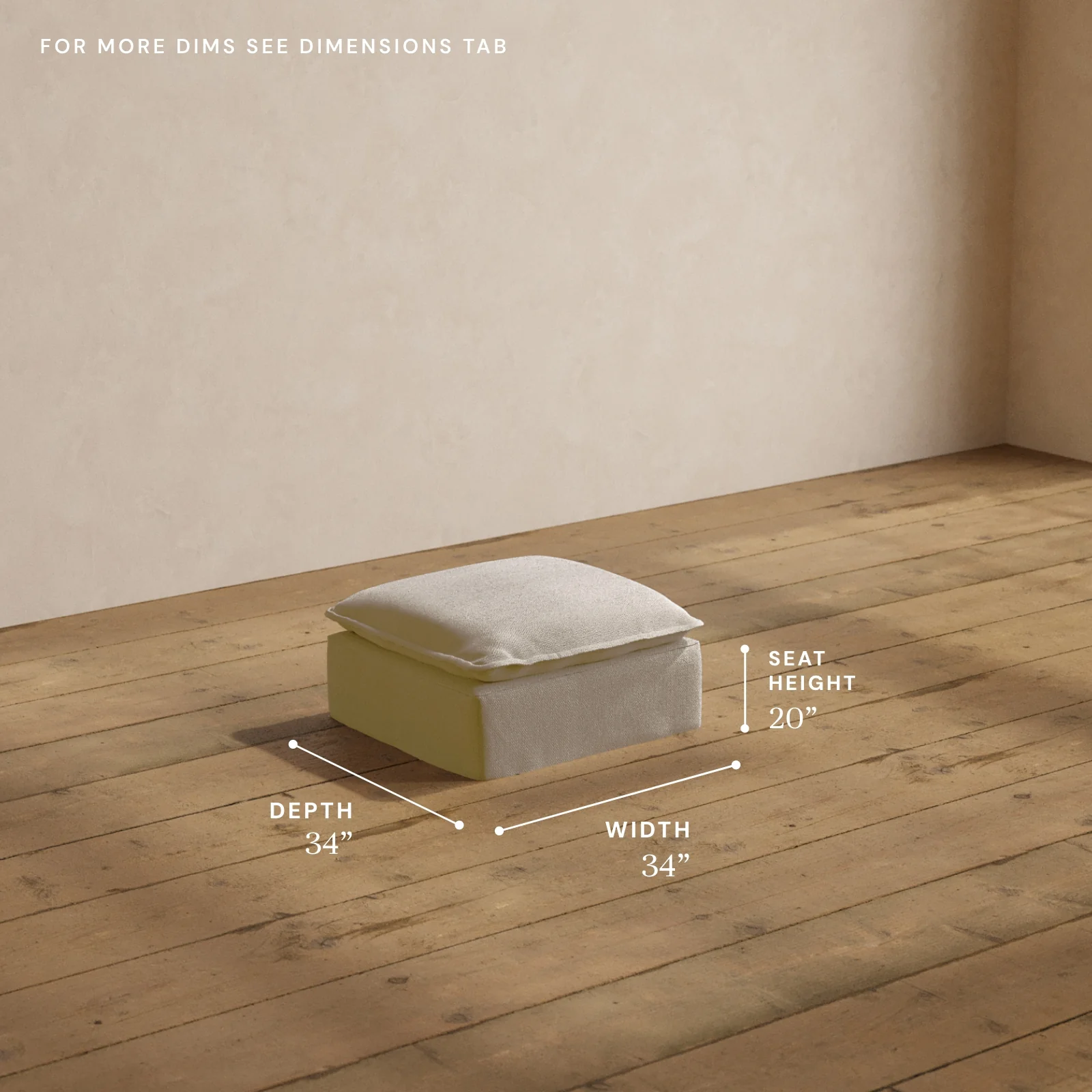 Modular Washable Ottoman in Powder | Memorix+ Seat - Image 5