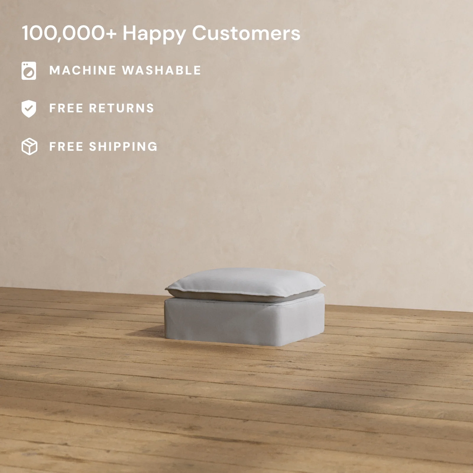 Modular Washable Ottoman in Pumice | Memorix+ Seat - Image 2