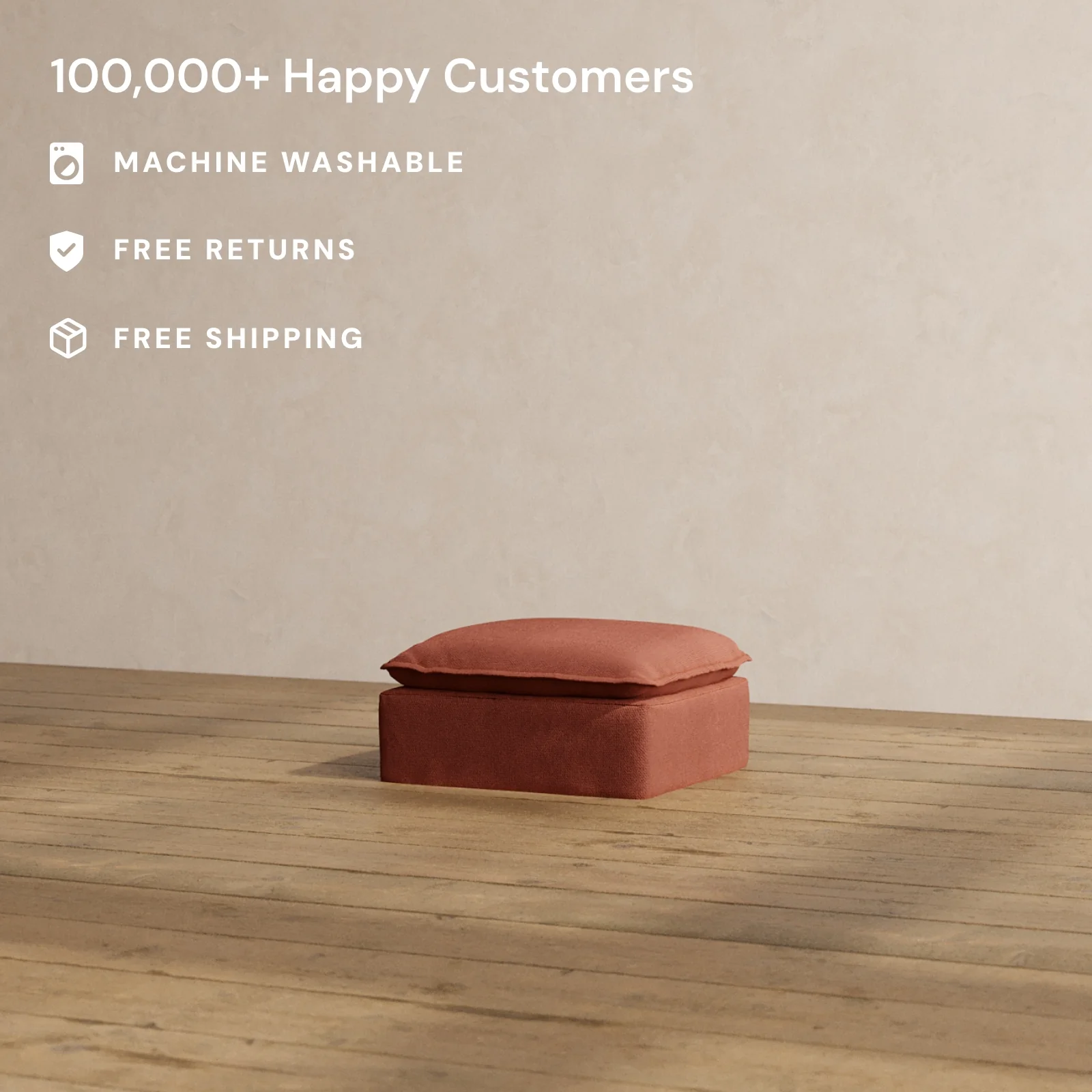 Modular Washable Ottoman in Rust | Memorix+ Seat - Image 2