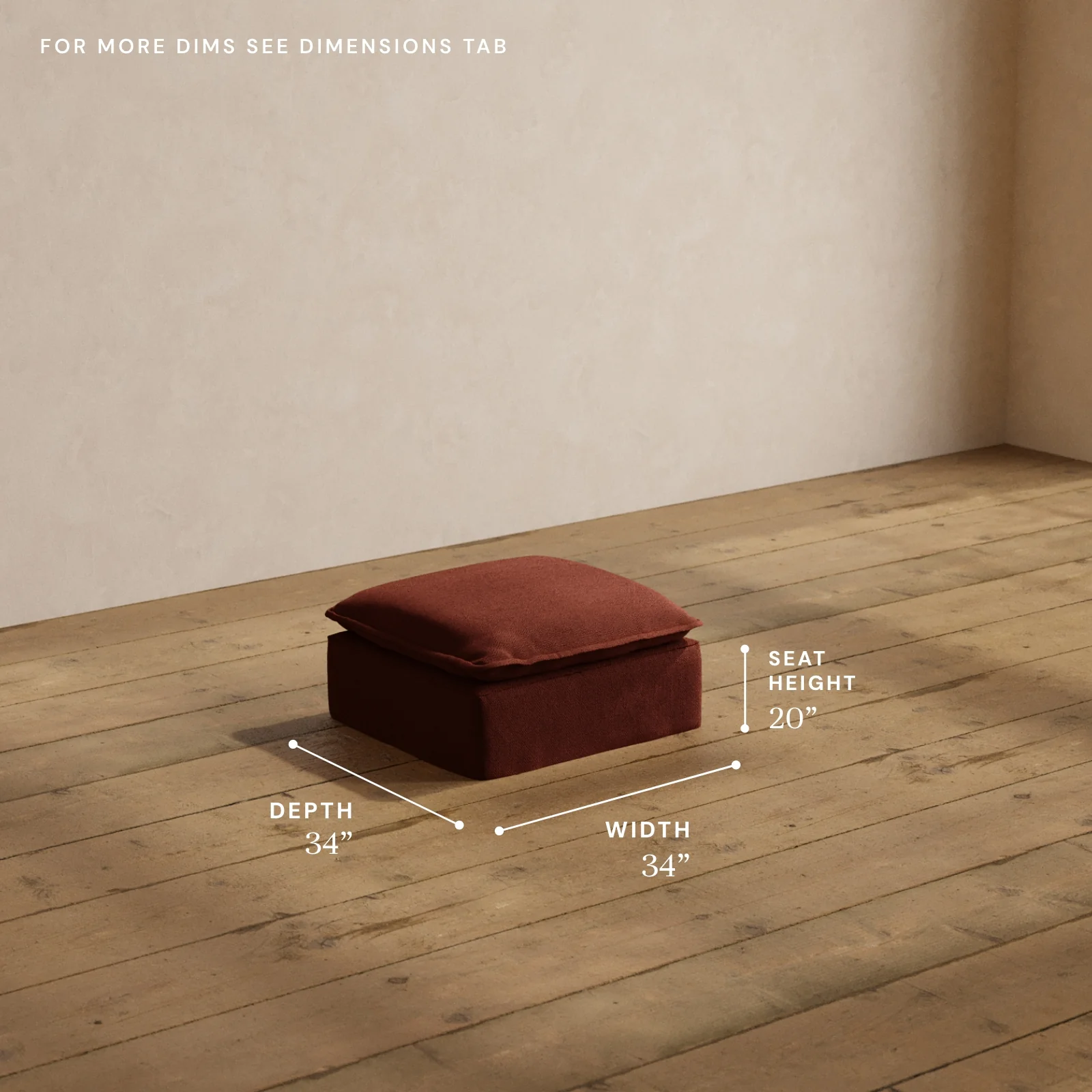 Modular Washable Ottoman in Rust | Memorix+ Seat - Image 5