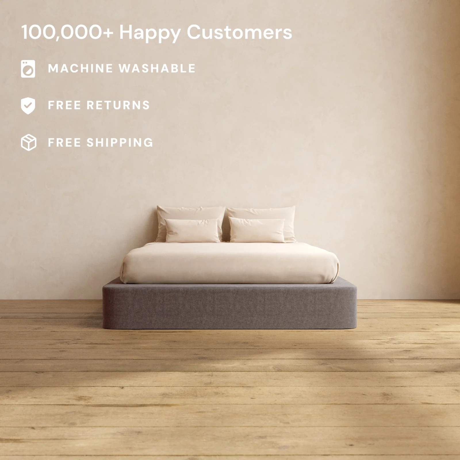 Queen Upholstered Platform Bed | Heirloom Velvet in Caviar - Image 2