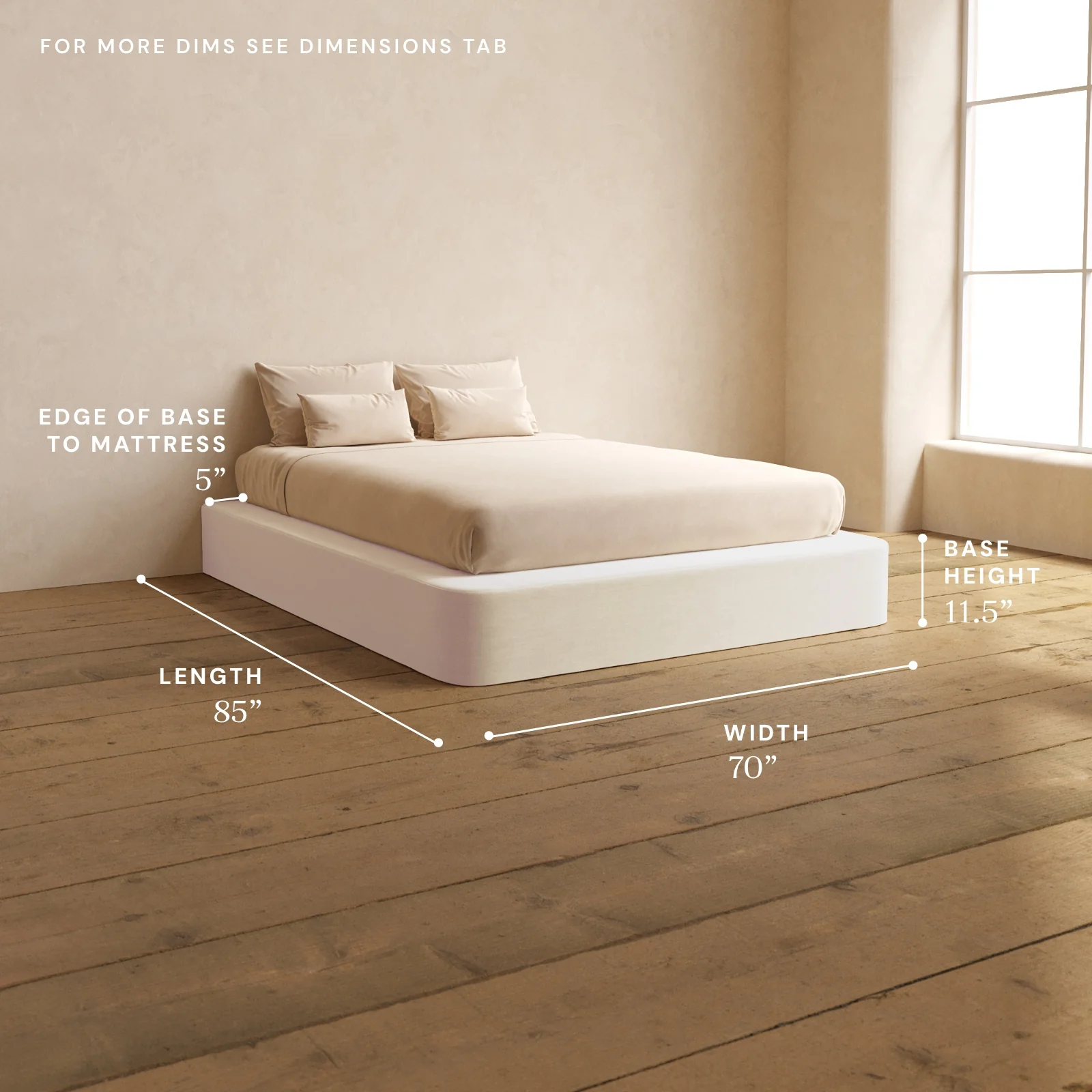 Queen Upholstered Platform Bed | Mod Velvet in Coco - Image 5