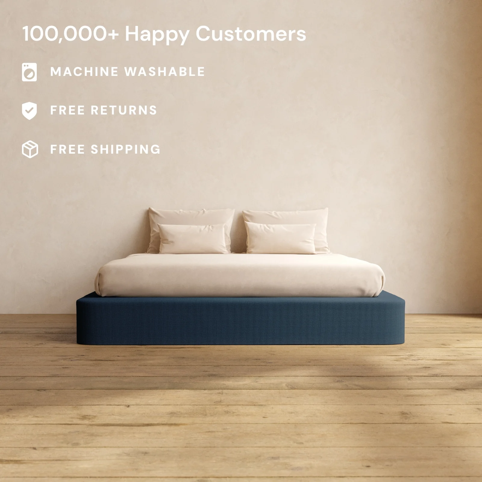 Slipcover Only - King Upholstered Platform Bed | Mizu Weave in Sumi - Image 2