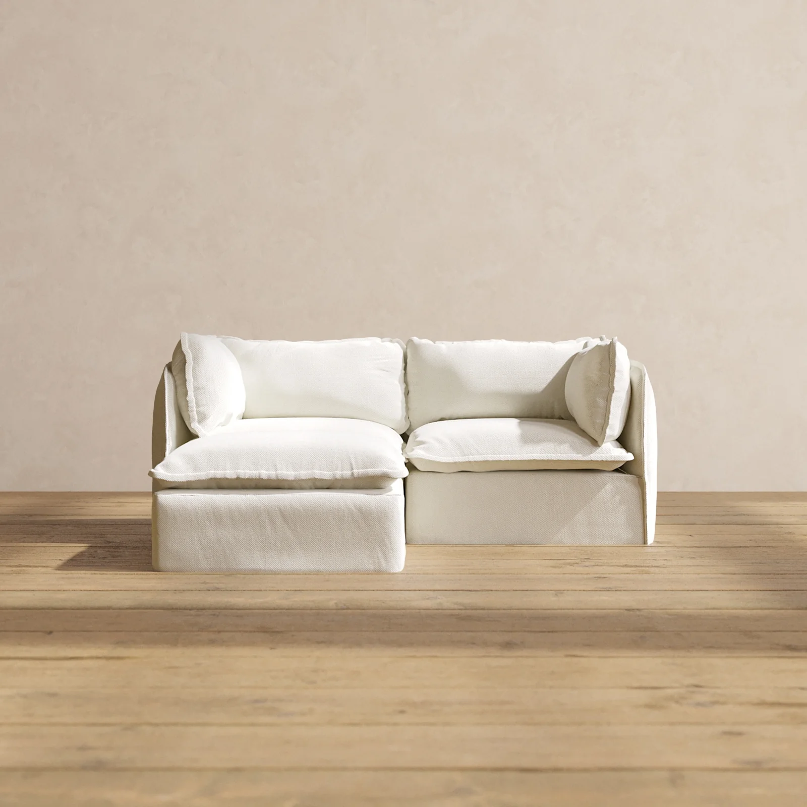 Slipcover Only - Modular Washable 2-Seater Sectional in Eggshell