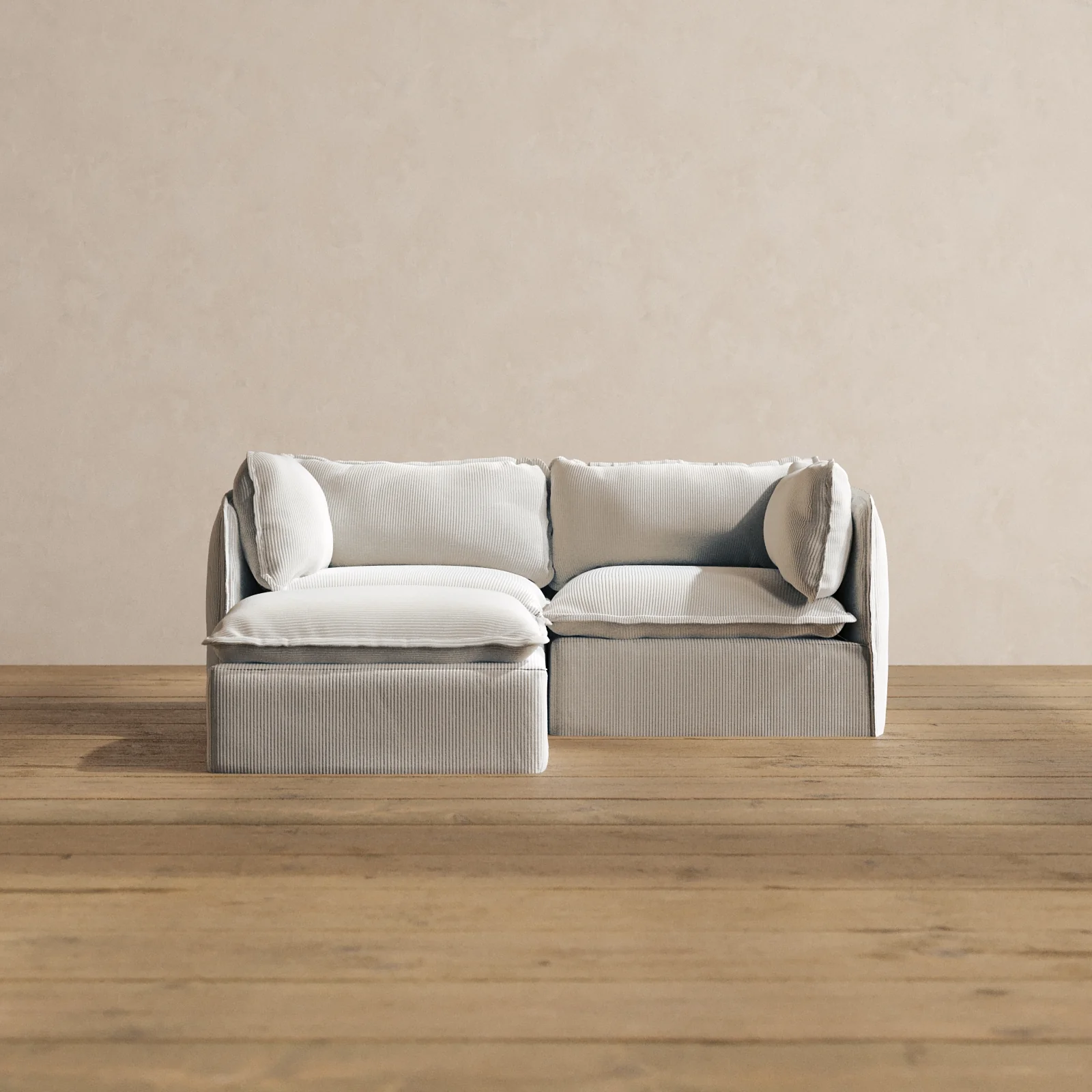 Slipcover Only - Modular Washable 2-Seater Sectional in Milk