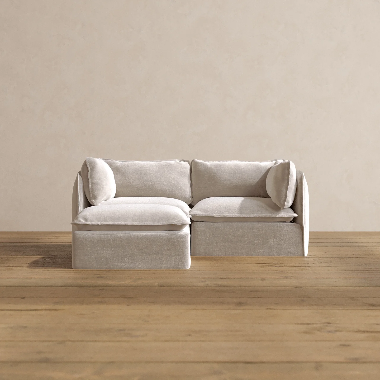 Slipcover Only - Modular Washable 2-Seater Sectional in Mist