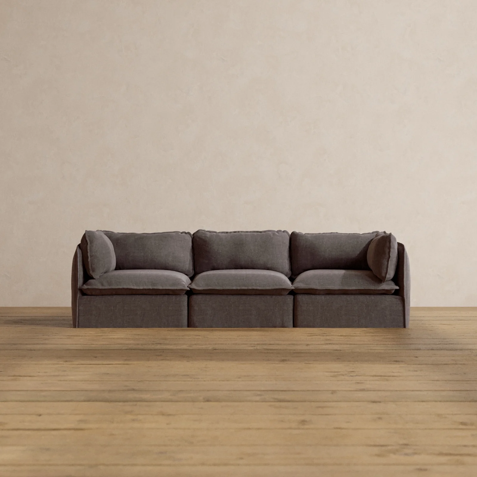 Slipcover Only - Modular Washable 3-Seater in Caviar