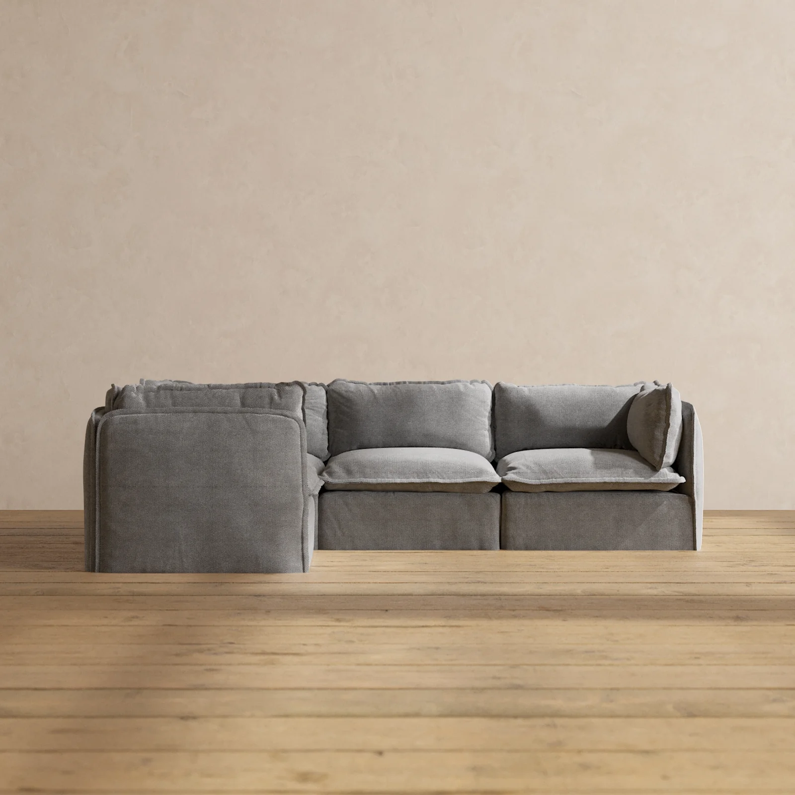 Slipcover Only - Modular Washable 4-Seater Corner Sectional in Ash