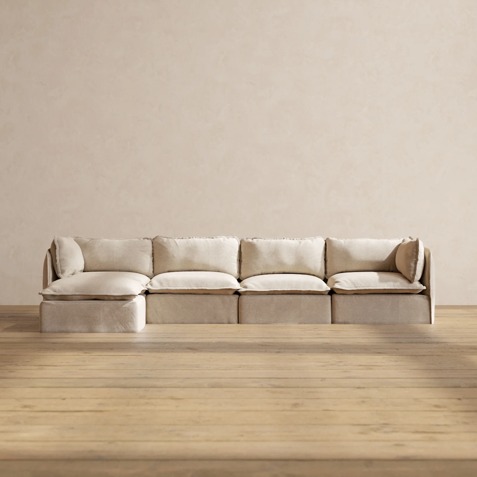 Slipcover Only - Modular Washable 4-Seater Sectional in Oat