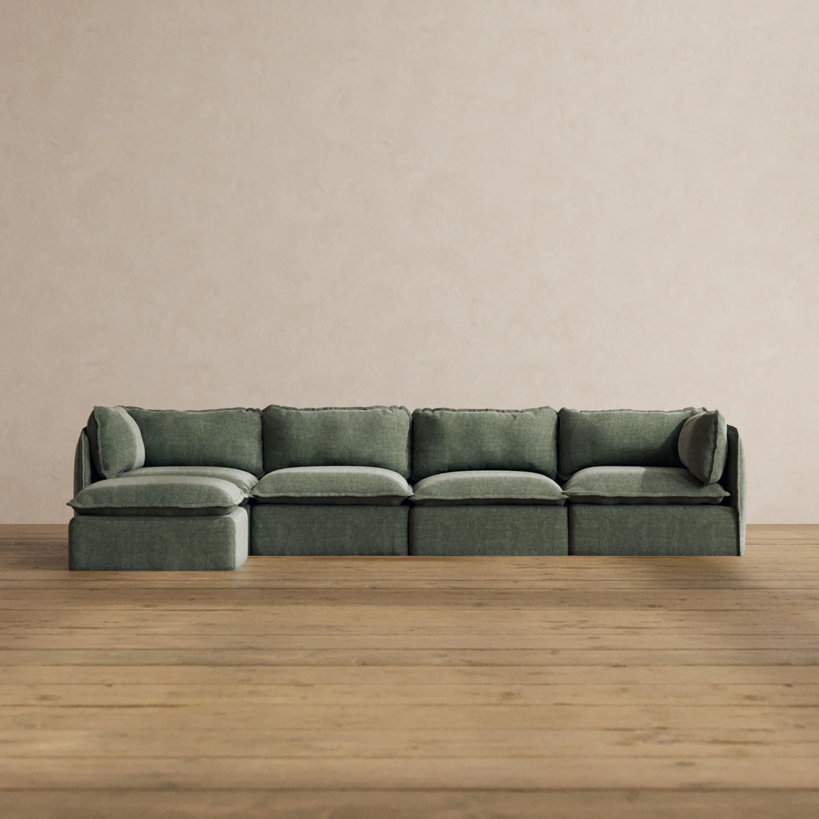 Slipcover Only - Modular Washable 4-Seater Sectional in Willow