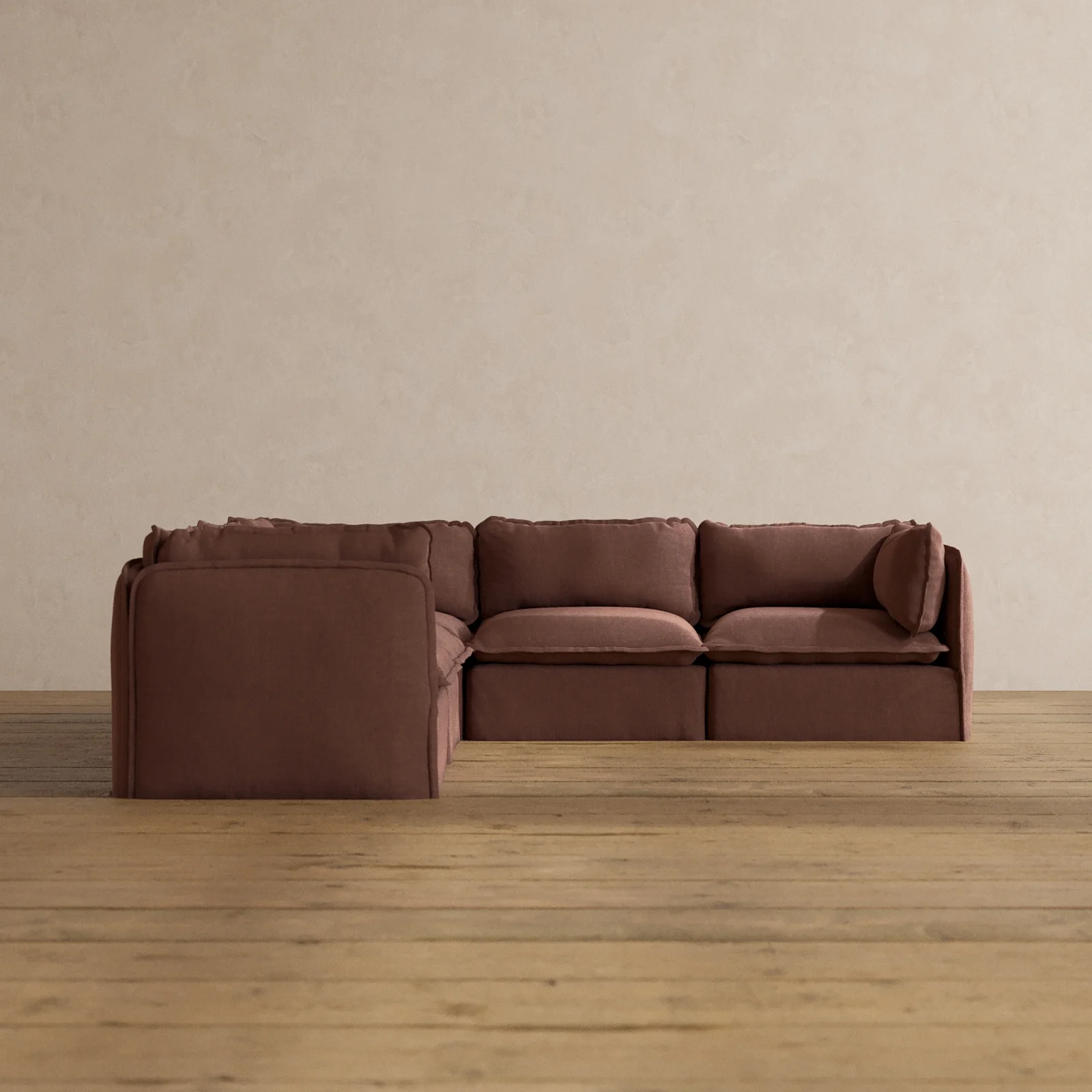 Slipcover Only - Modular Washable 5-Seater Corner Sectional in Chestnut