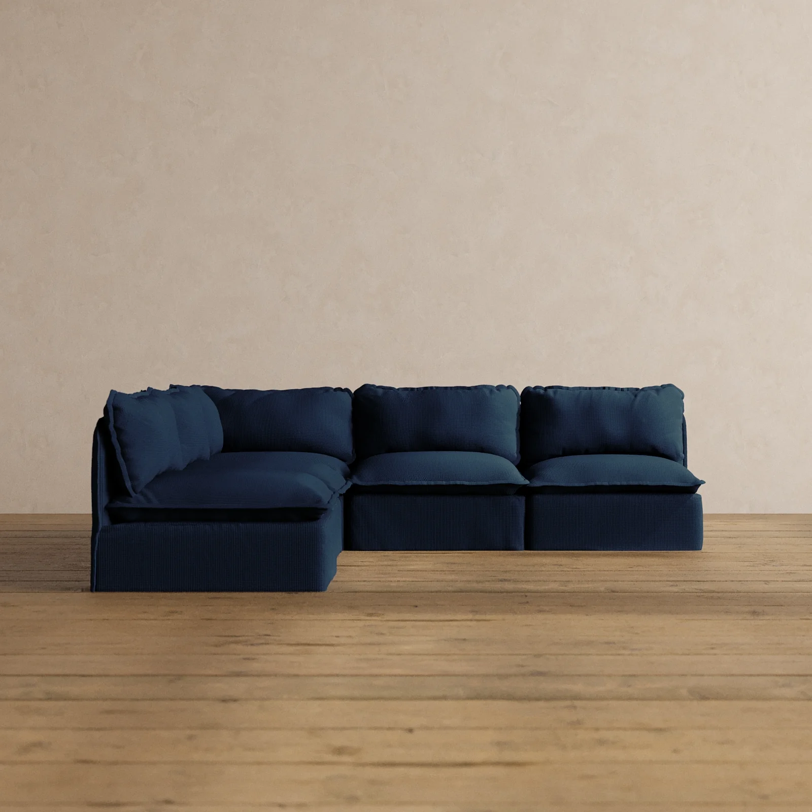Slipcover Only - Modular Washable 5-Seater Open-Ends Corner Sectional in Sumi