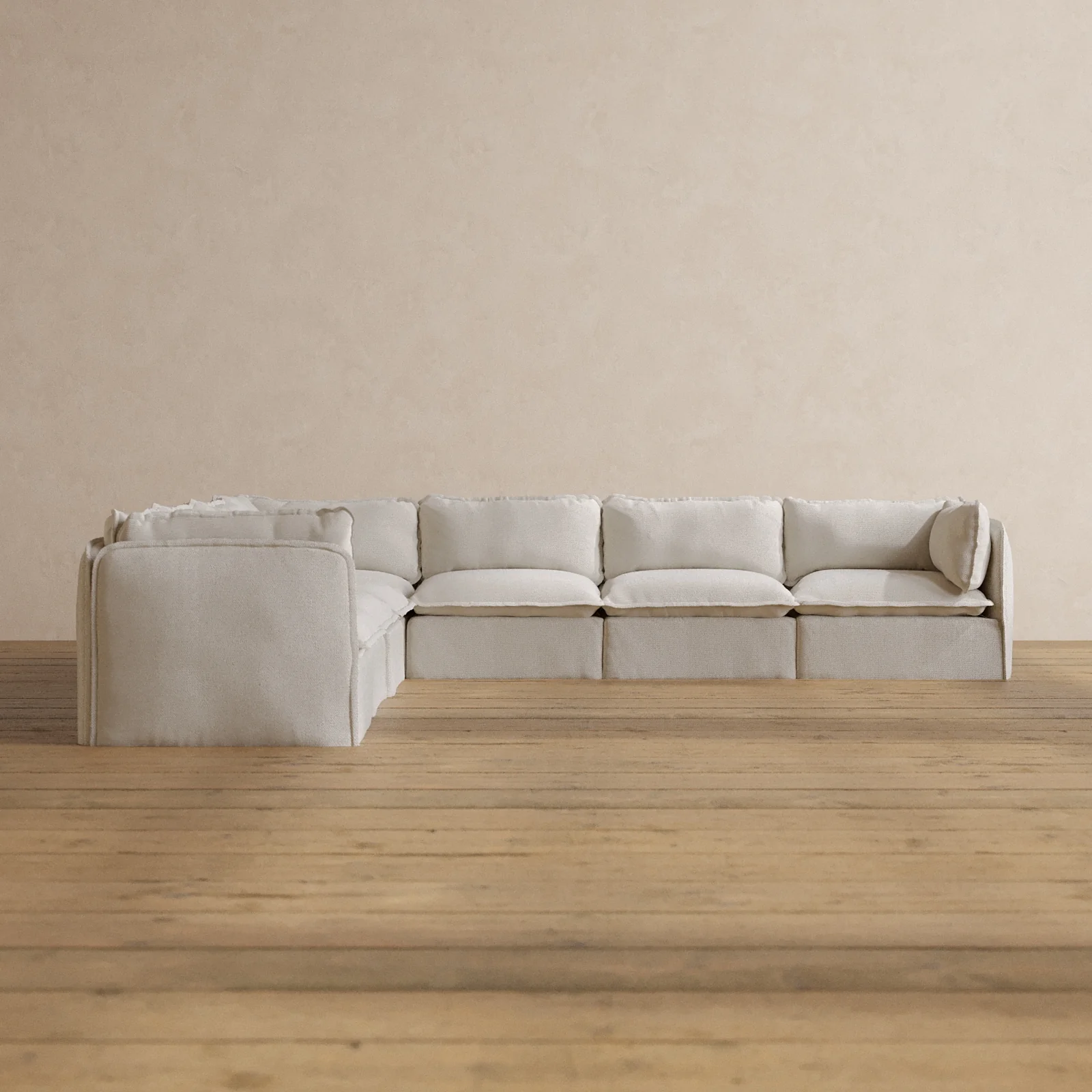 Slipcover Only - Modular Washable 7-Seater Corner Sectional in Powder
