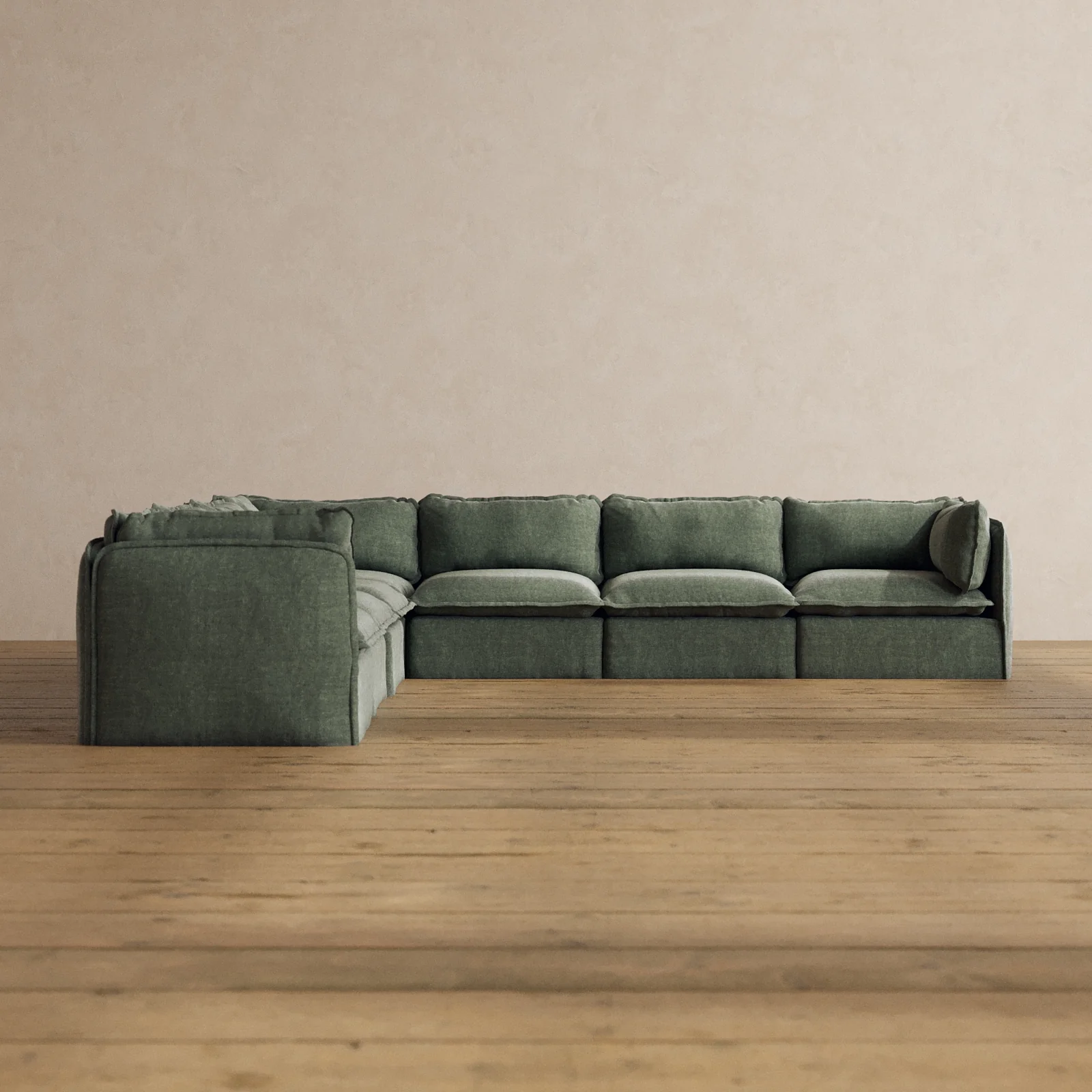 Slipcover Only - Modular Washable 7-Seater Corner Sectional in Willow