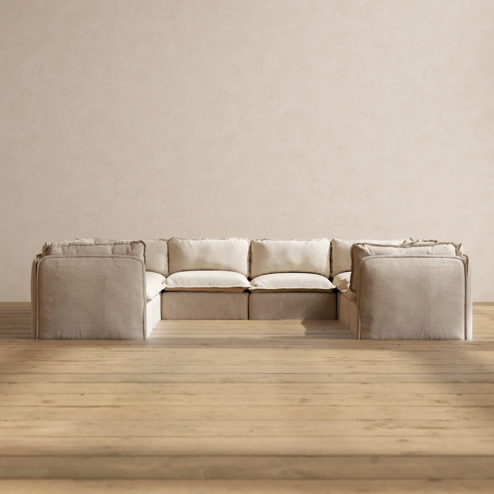 Slipcover Only - Modular Washable 8-Seater U-Sectional in Oat