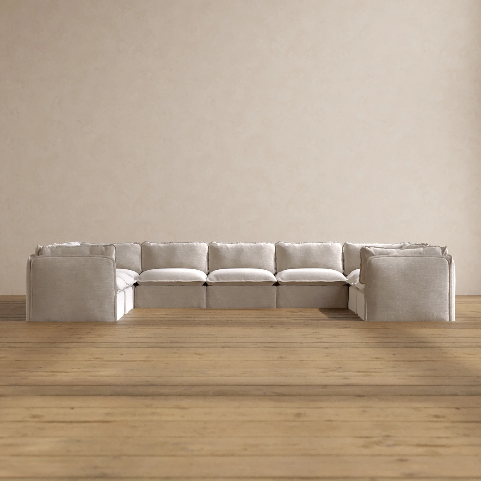 Slipcover Only - Modular Washable 9-Seater U-Sectional in Mist