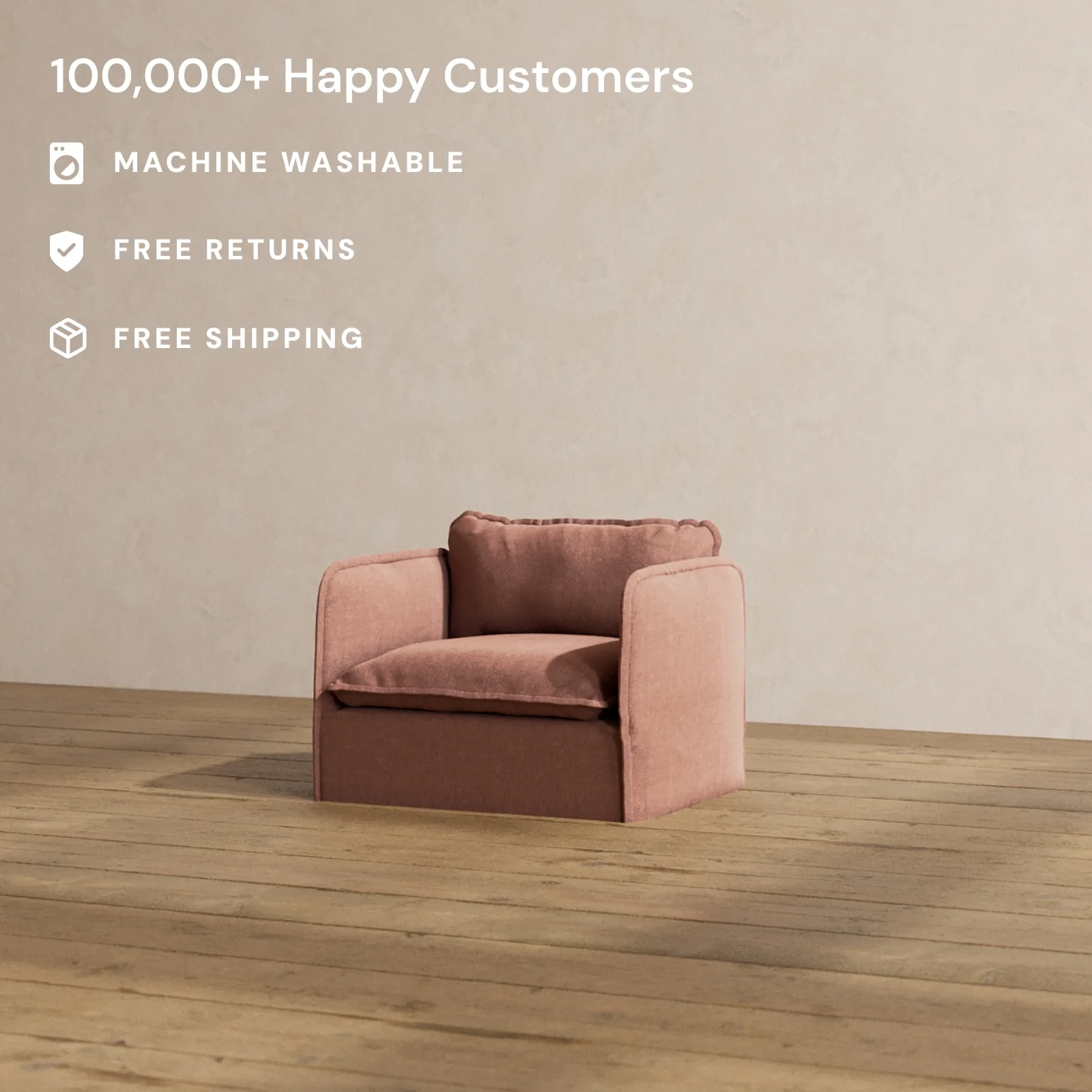 Slipcover Only - Modular Washable Armchair in Chestnut - Image 2
