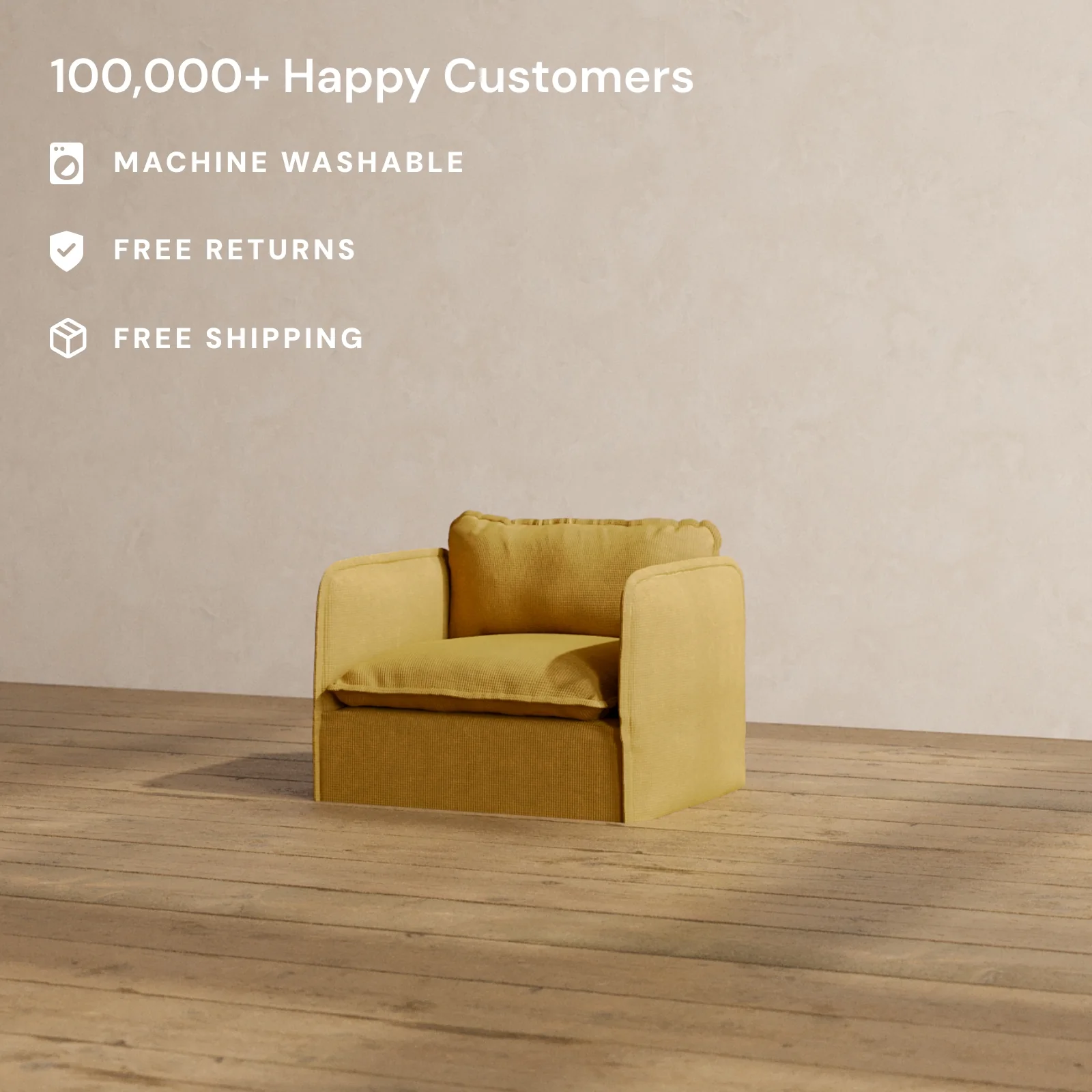 Slipcover Only - Modular Washable Armchair in Kiiro - Image 2
