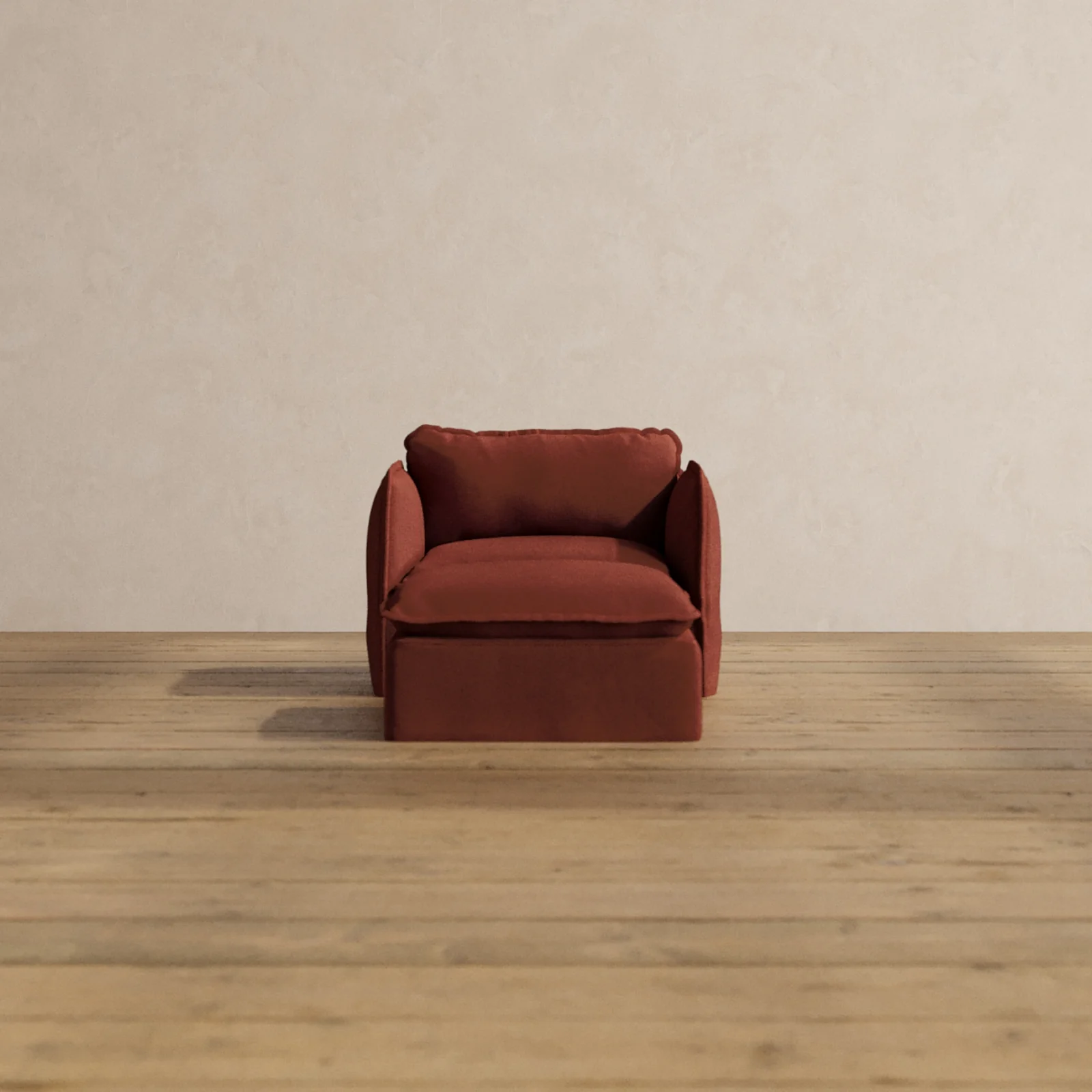 Slipcover Only - Modular Washable Armchair + Ottoman in Rust