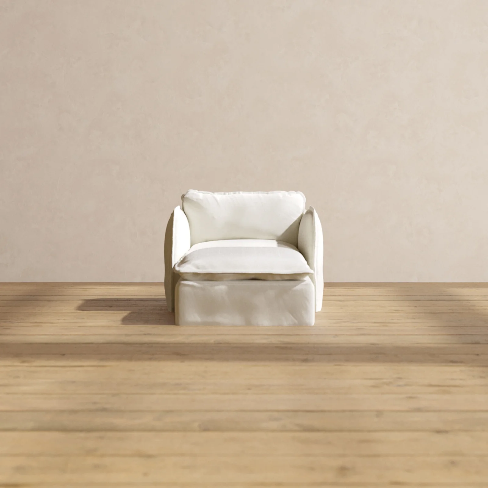 Slipcover Only - Modular Washable Chaise Armchair in Eggshell