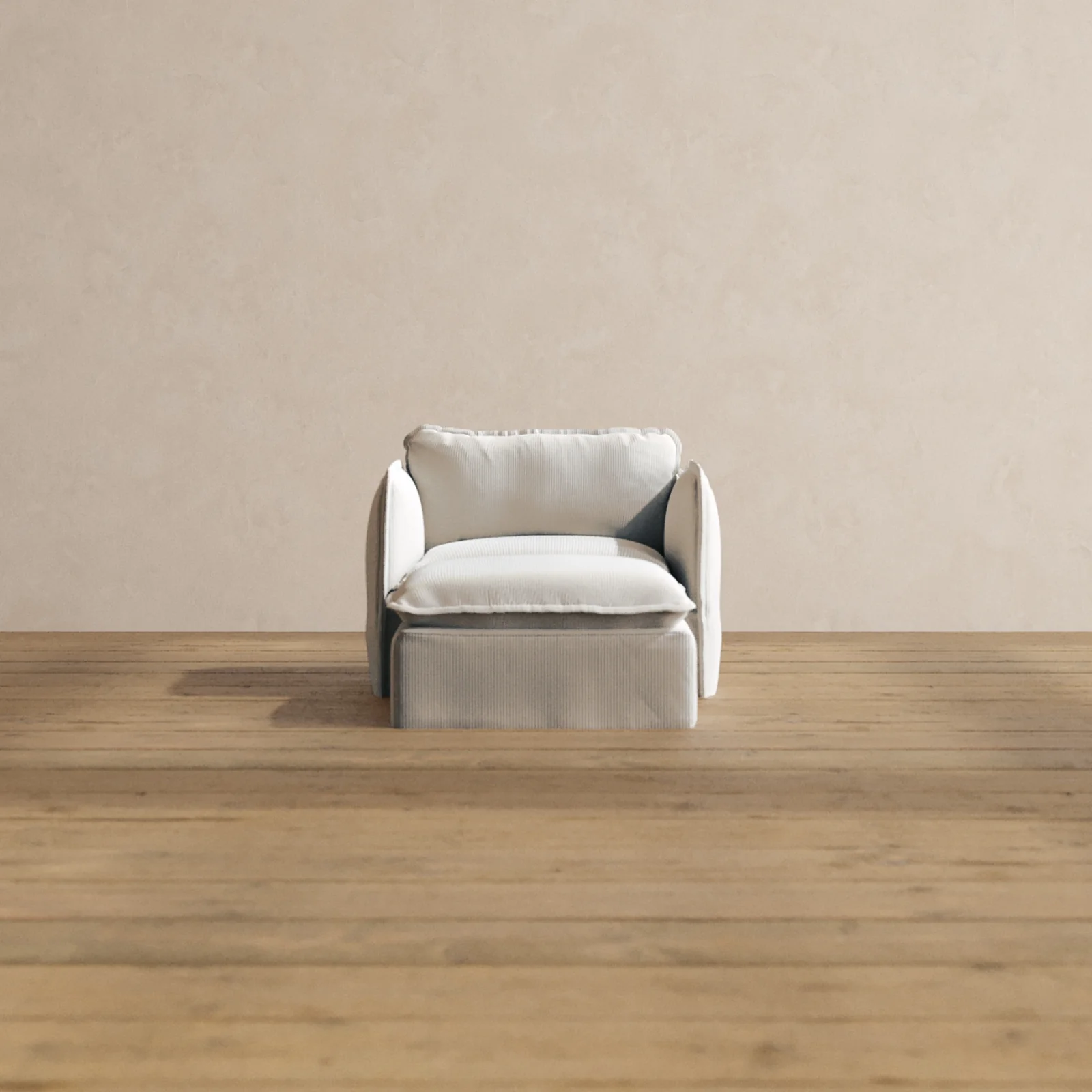 Slipcover Only - Modular Washable Chaise Armchair in Milk