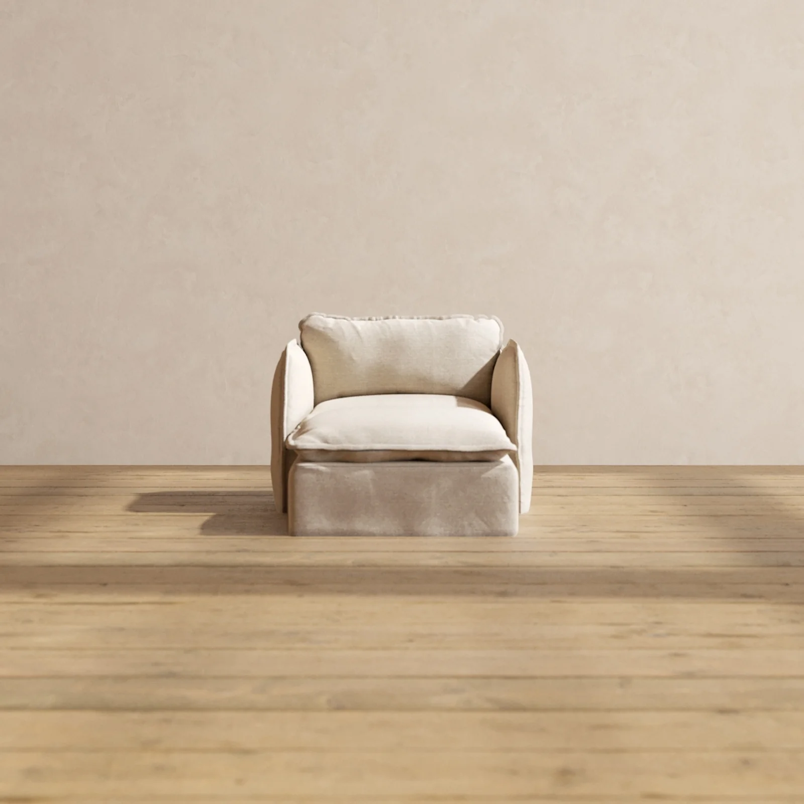 Slipcover Only - Modular Washable Chaise Armchair in Oat