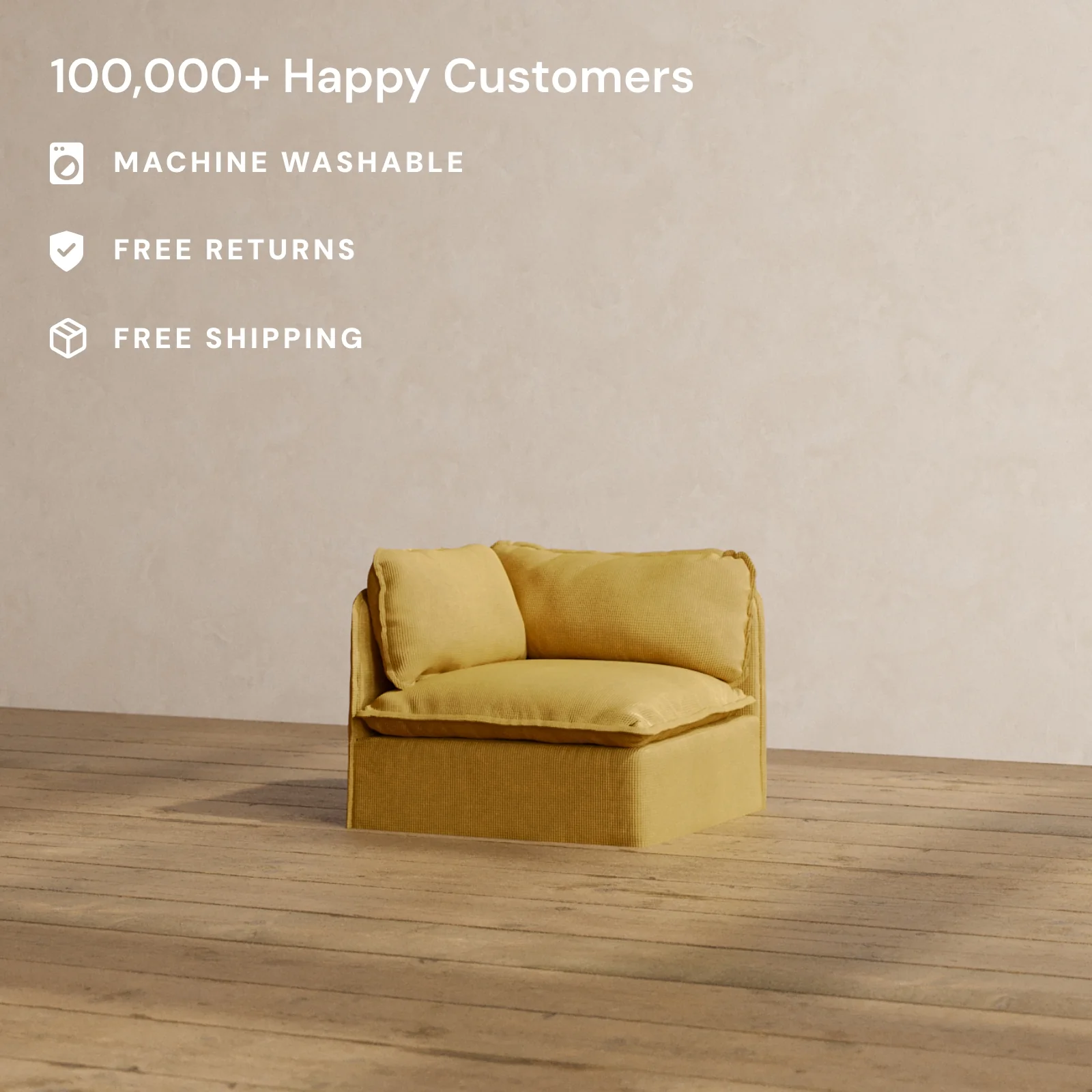 Slipcover Only - Modular Washable Corner Chair in Kiiro - Image 2