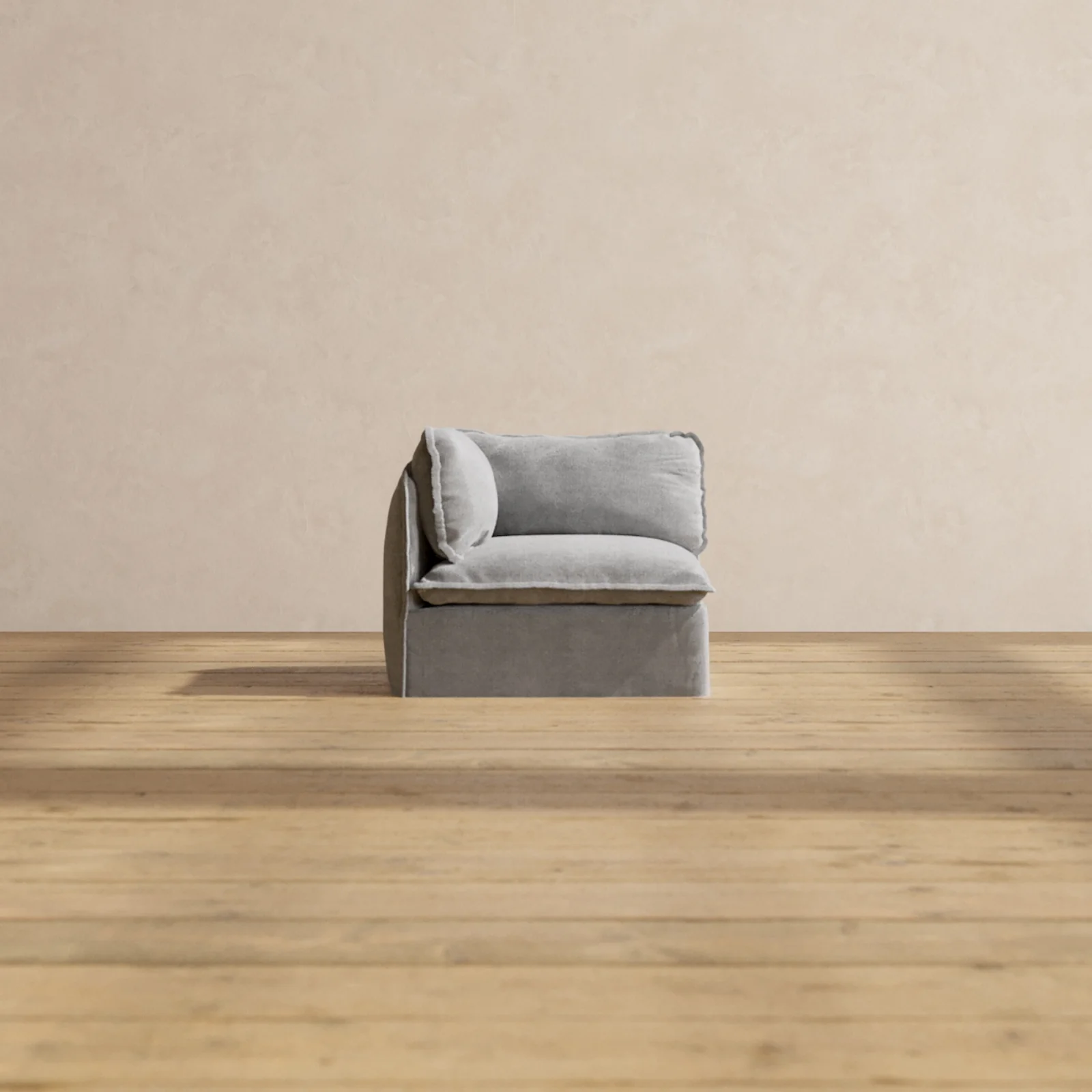 Slipcover Only - Modular Washable End Chair - Left in Ash