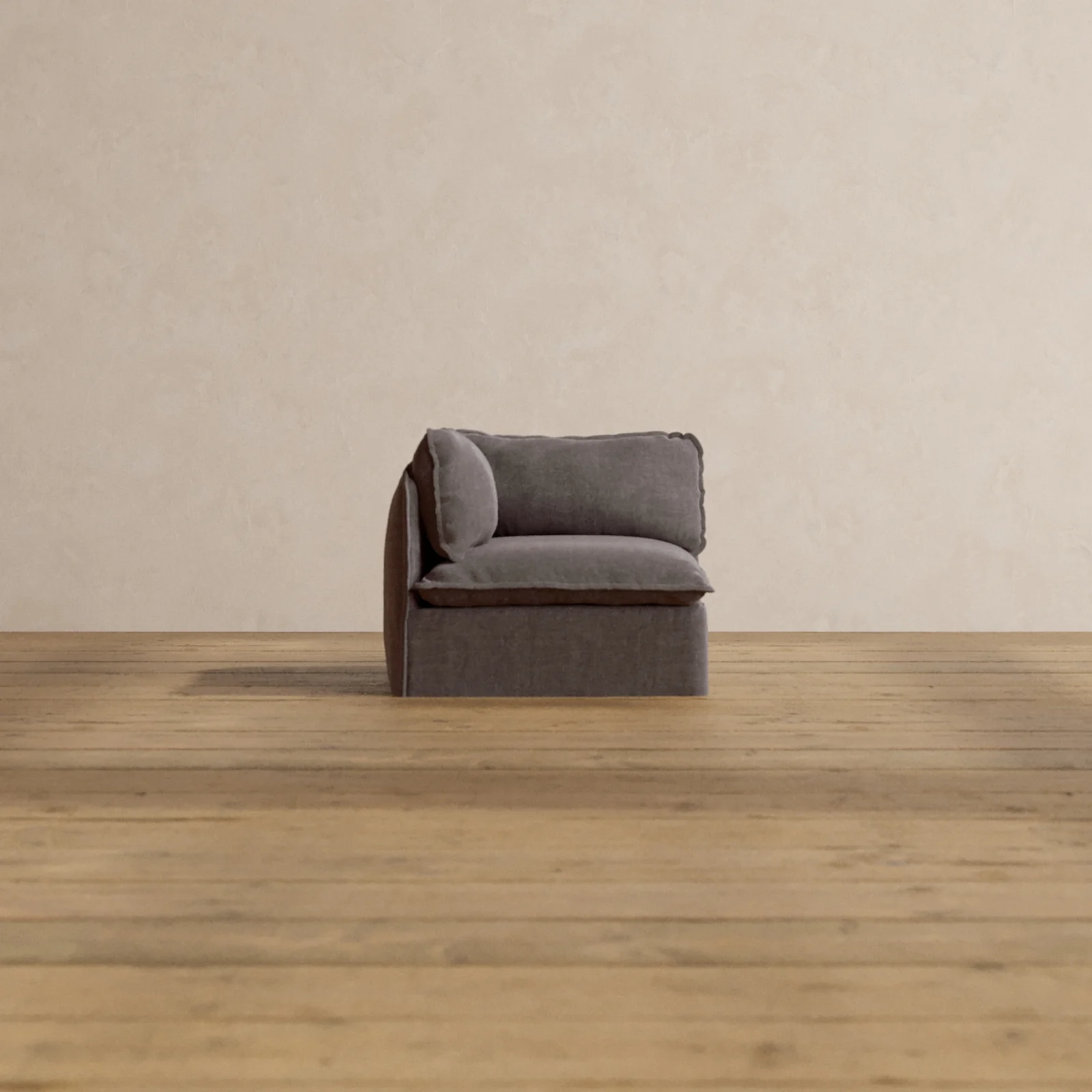 Slipcover Only - Modular Washable End Chair - Left in Caviar