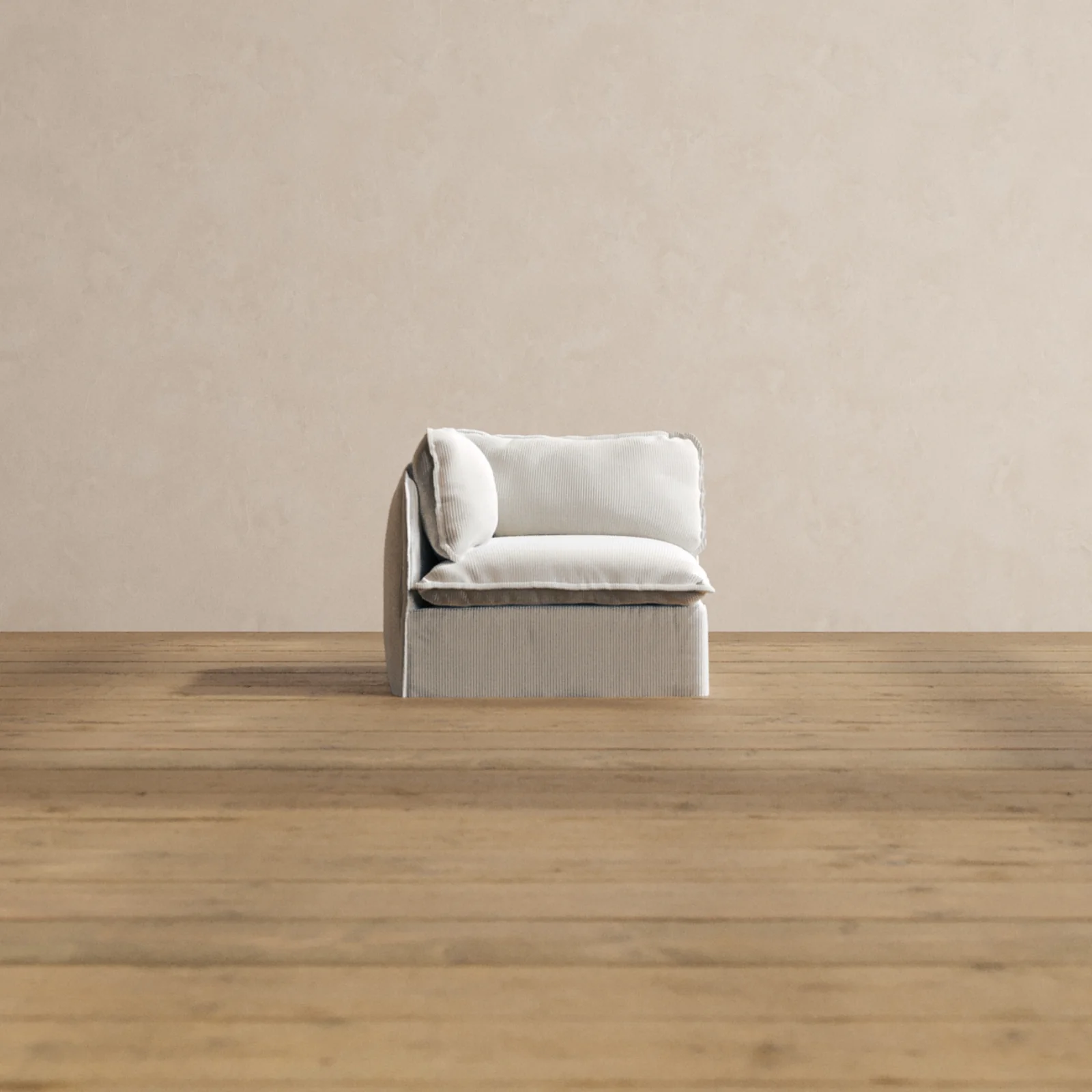 Slipcover Only - Modular Washable End Chair - Left in Milk