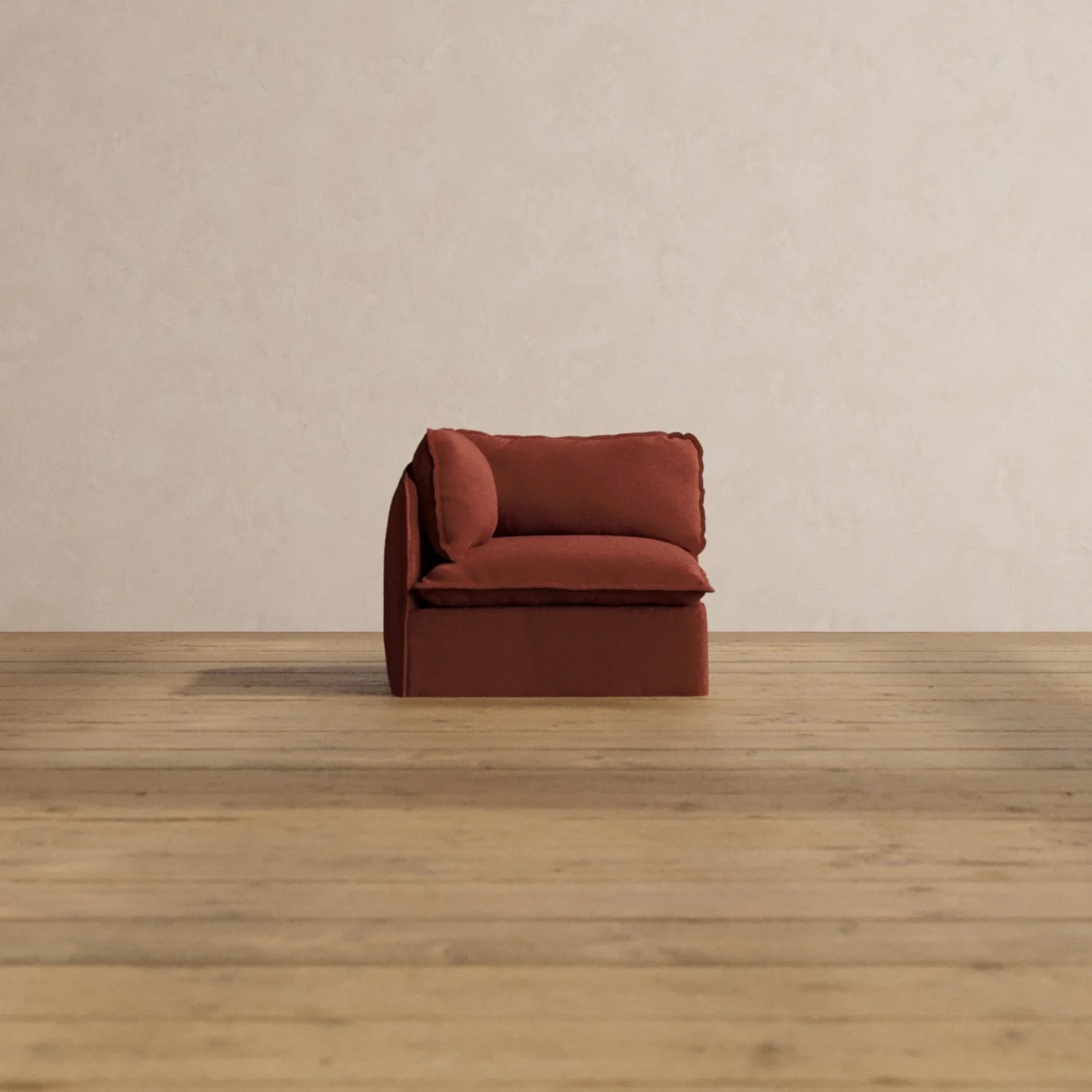 Slipcover Only - Modular Washable End Chair - Left in Rust
