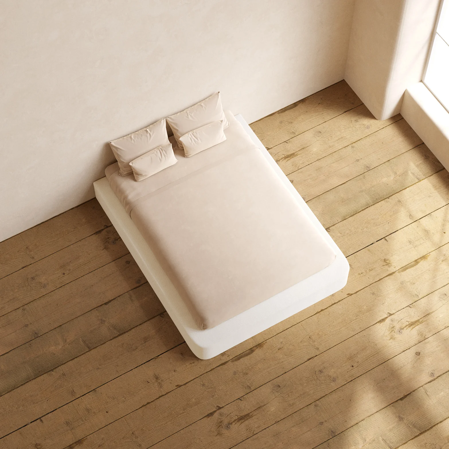 Slipcover Only - Queen Upholstered Platform Bed | Knit Velvet in Powder - Image 6