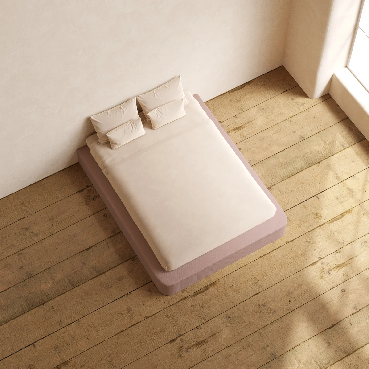 Slipcover Only - Queen Upholstered Platform Bed | Mizu Weave in Sakura - Image 6