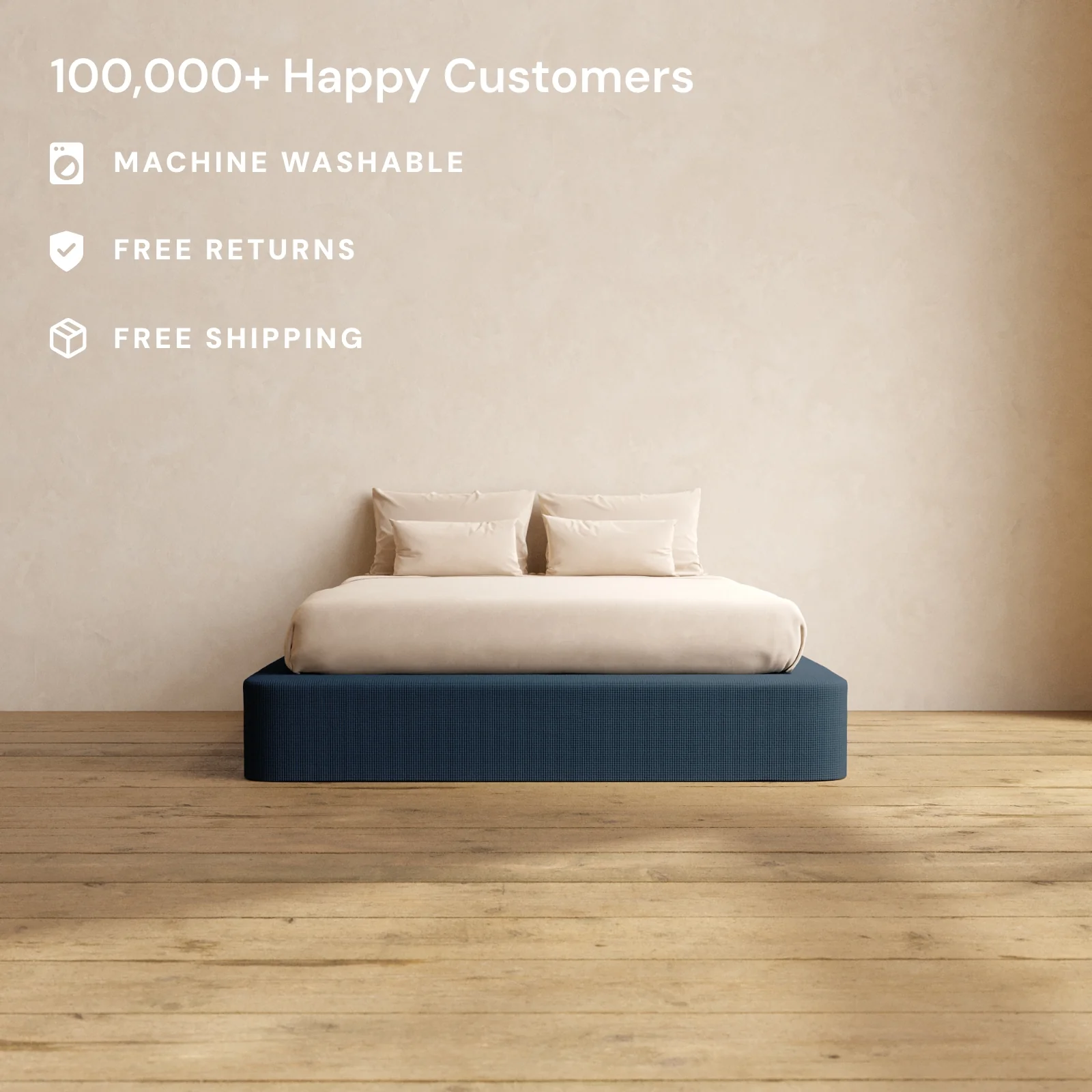 Slipcover Only - Queen Upholstered Platform Bed | Mizu Weave in Sumi - Image 2