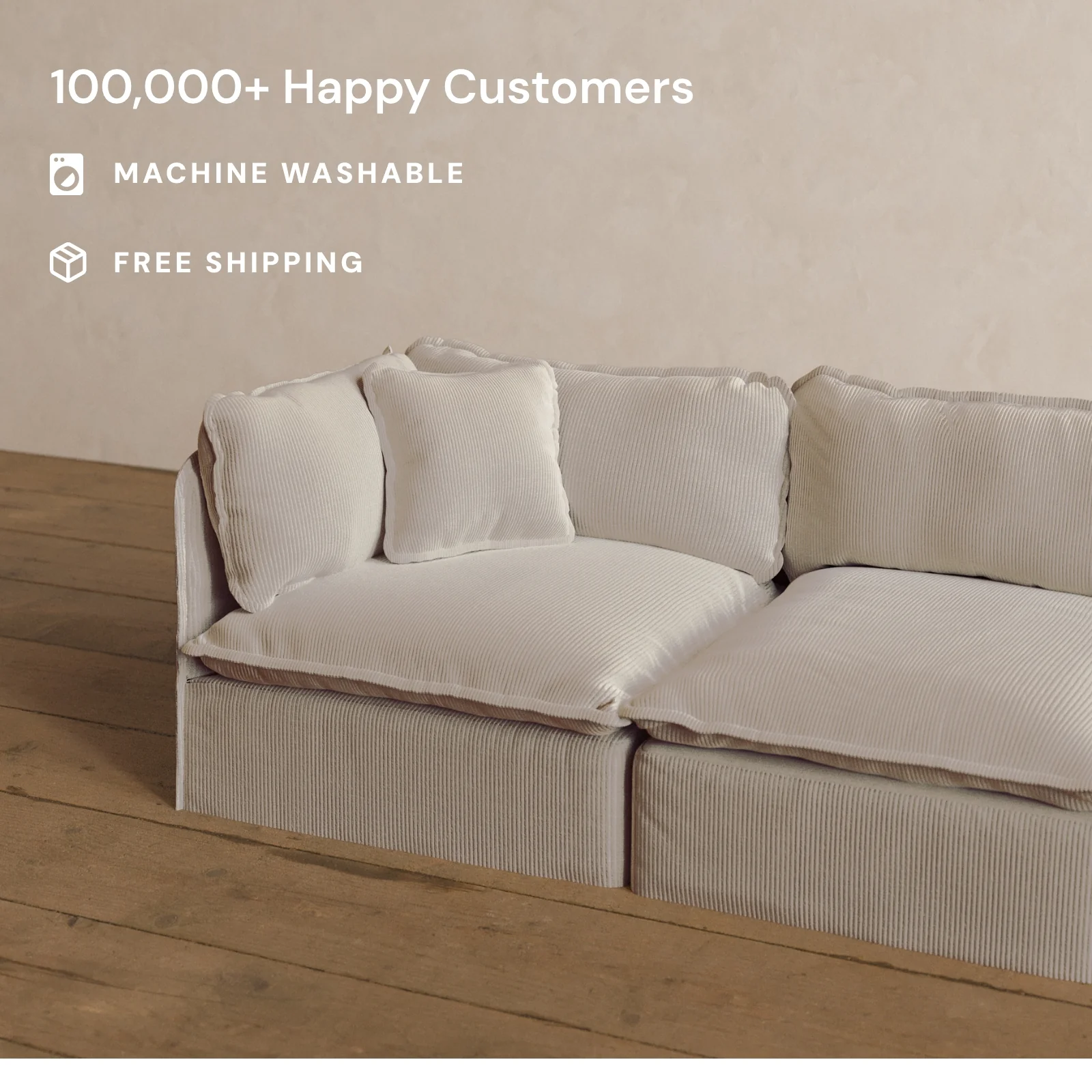 Square Performance Accent Pillow 16 x 16 in Milk - Image 2
