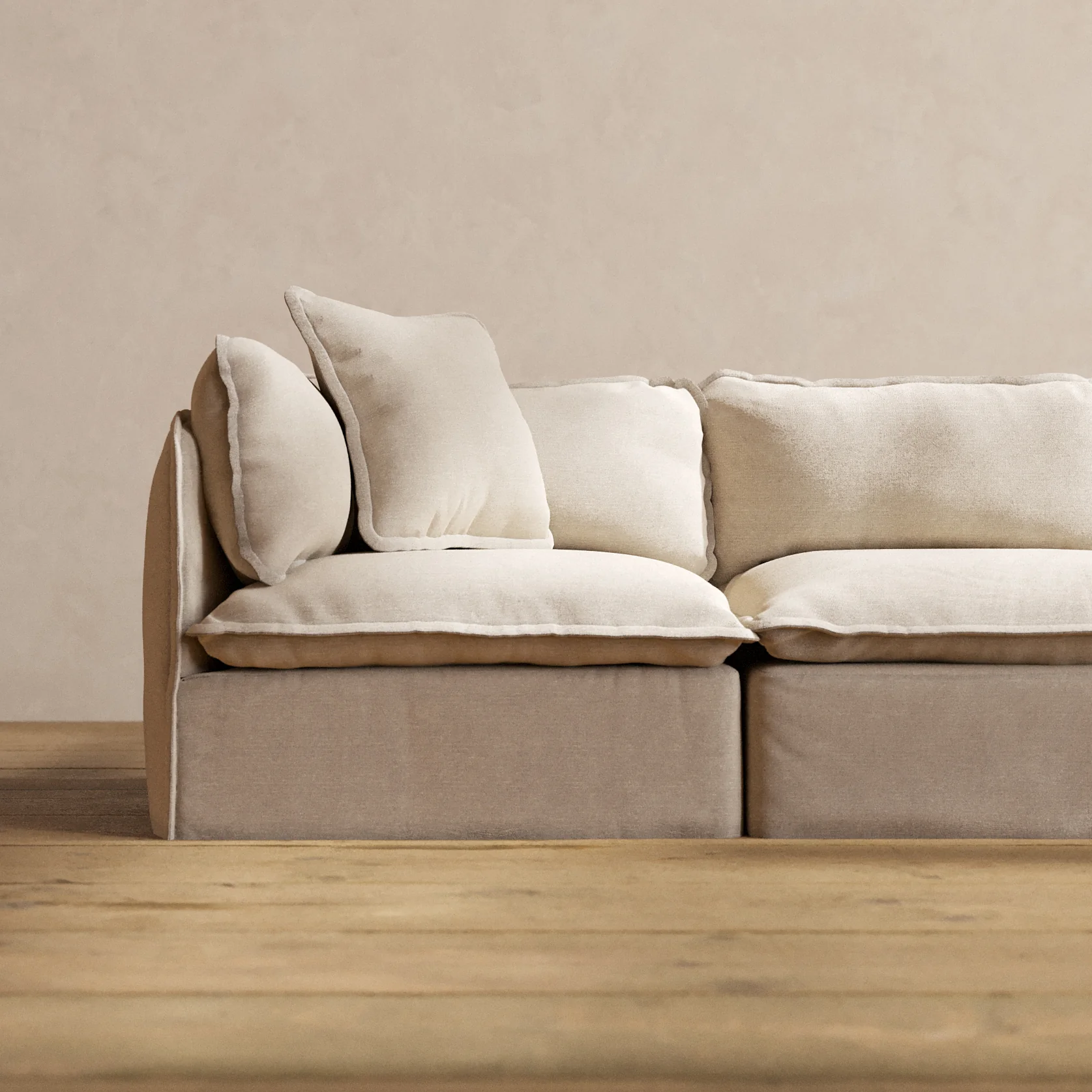 Square Performance Accent Pillow 20 x 20 | Blended Weave in Oat