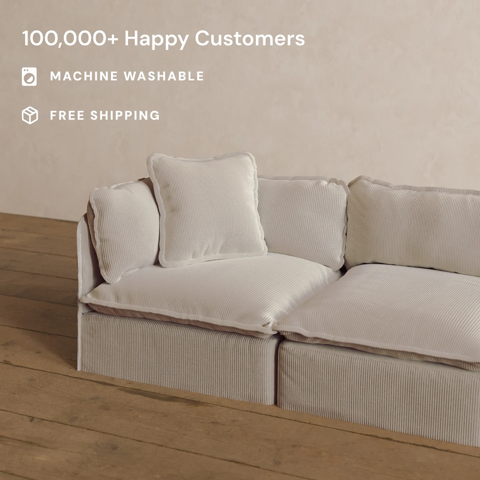 Square Performance Accent Pillow 20 x 20 in Milk - Image 2