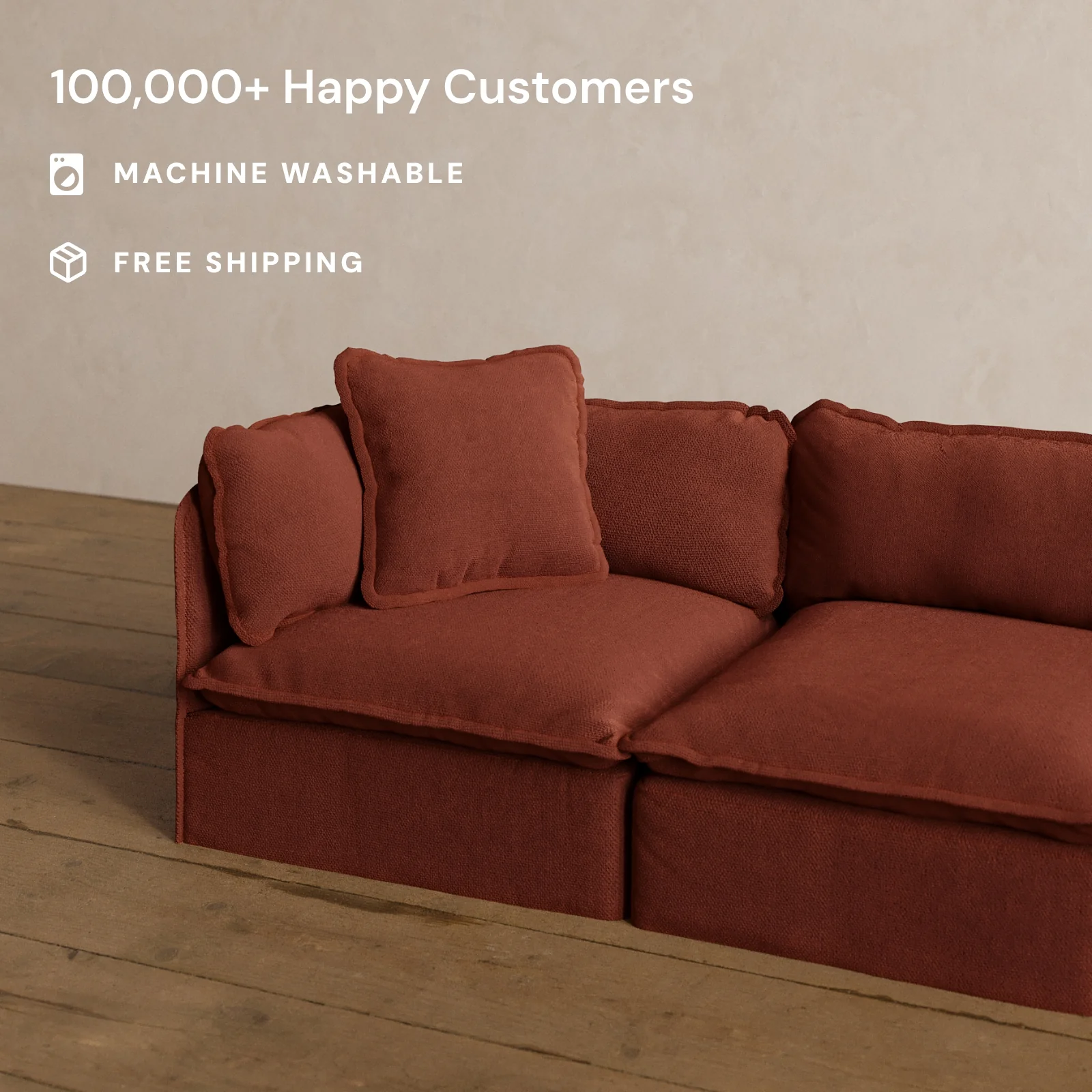 Square Performance Accent Pillow 20 x 20 in Rust - Image 2