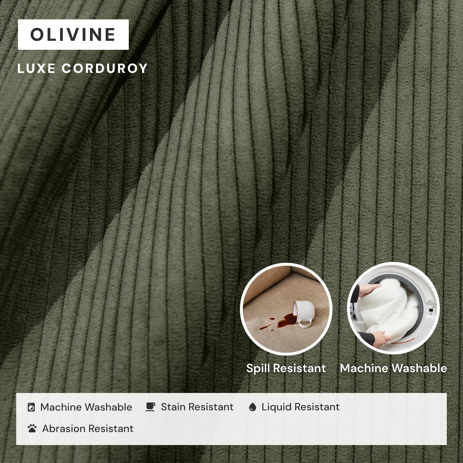 Square Performance Accent Pillow 22 x 22 in Olivine - Image 3