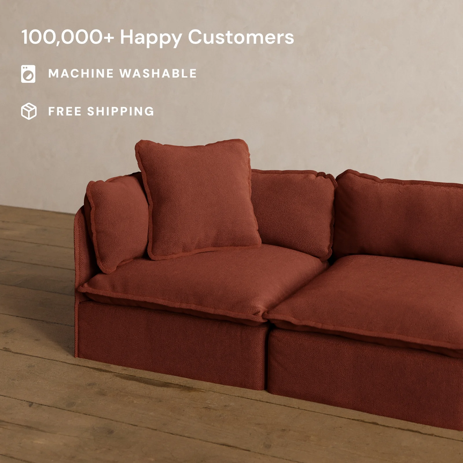 Square Performance Accent Pillow 22 x 22 in Rust - Image 2