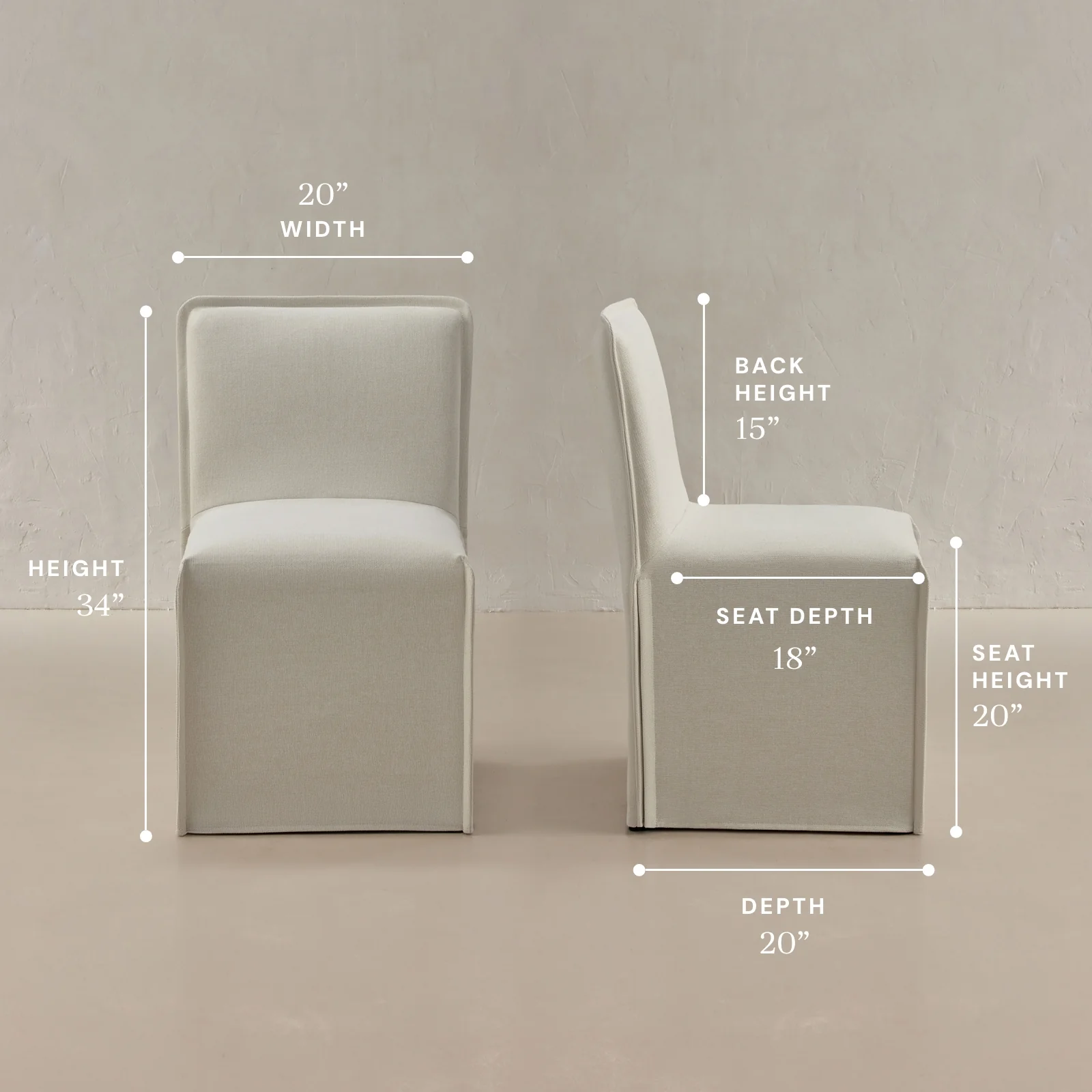 Washable Upholstered Dining Chair | 15” Back Height in Eggshell - Image 5