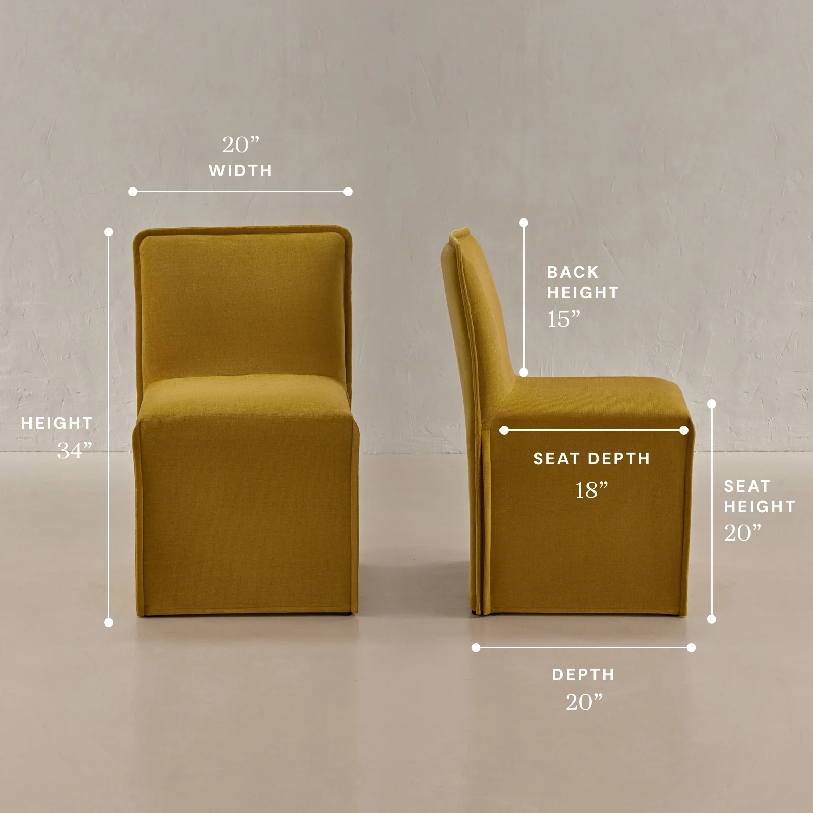 Washable Upholstered Dining Chair | 15" Back Height in Kiiro - Image 5