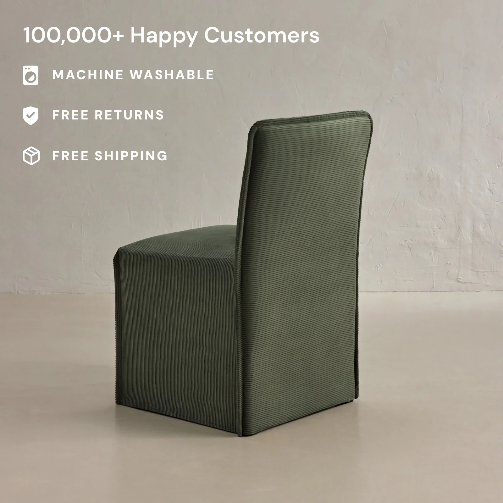 Washable Upholstered Dining Chair | 15" Back Height in Olivine - Image 2