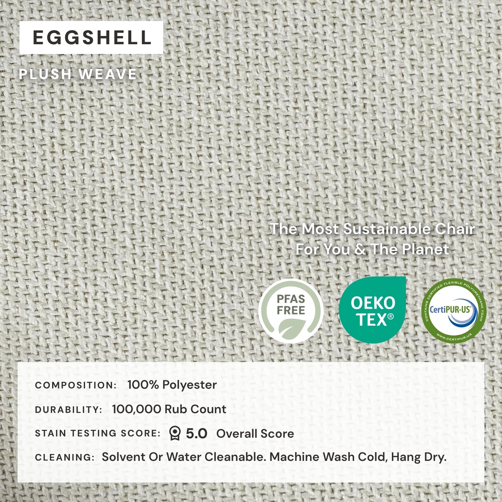Washable Upholstered Dining Chair | 19” Back Height in Eggshell - Image 4