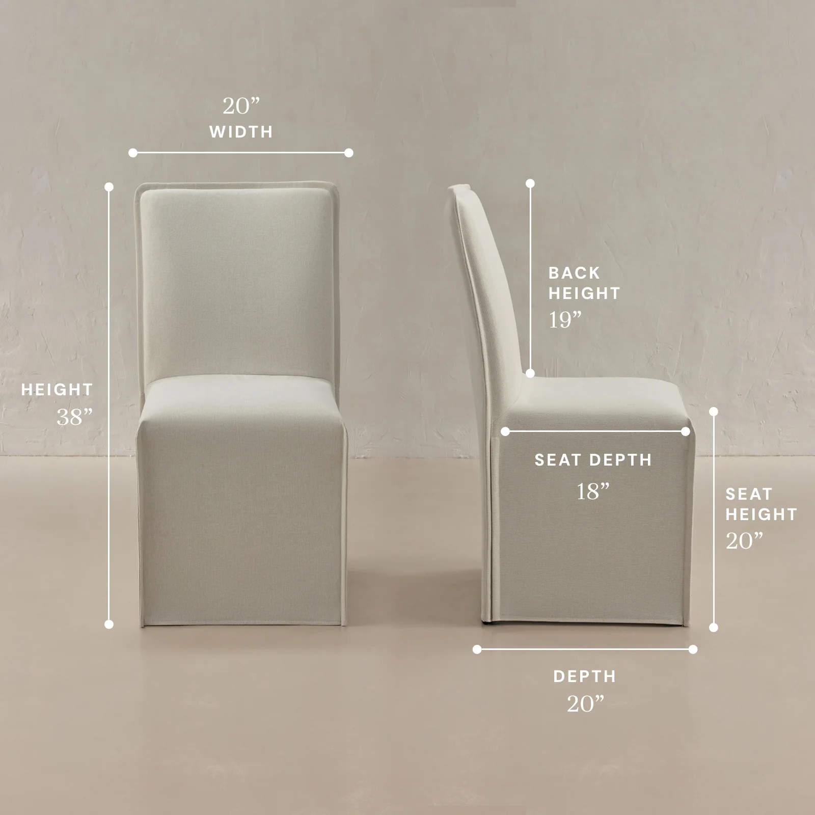 Washable Upholstered Dining Chair | 19” Back Height in Eggshell - Image 5
